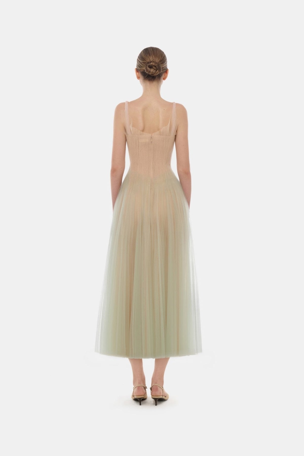 Mint Corset Tulle Midi Dress by Montsand