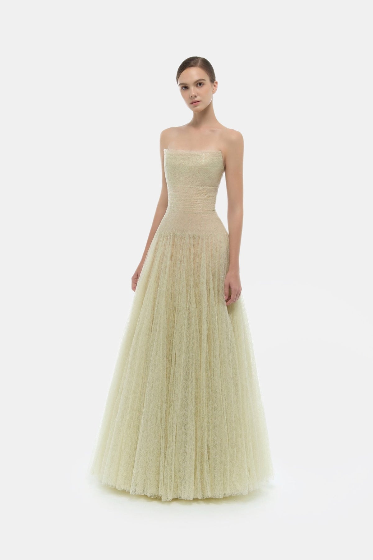 Mint Draped Lace Maxi Dress by Montsand