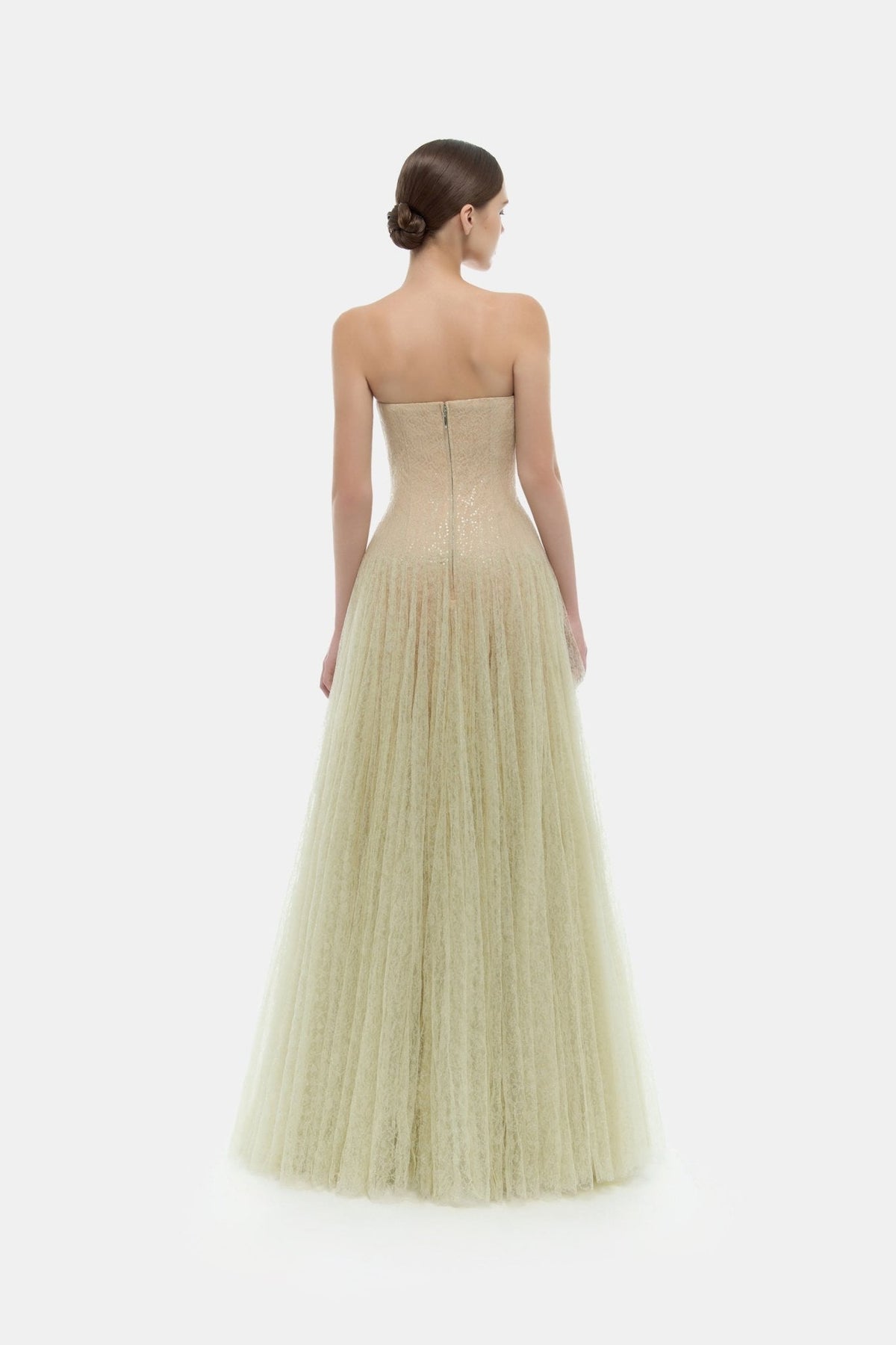 Mint Draped Lace Maxi Dress by Montsand