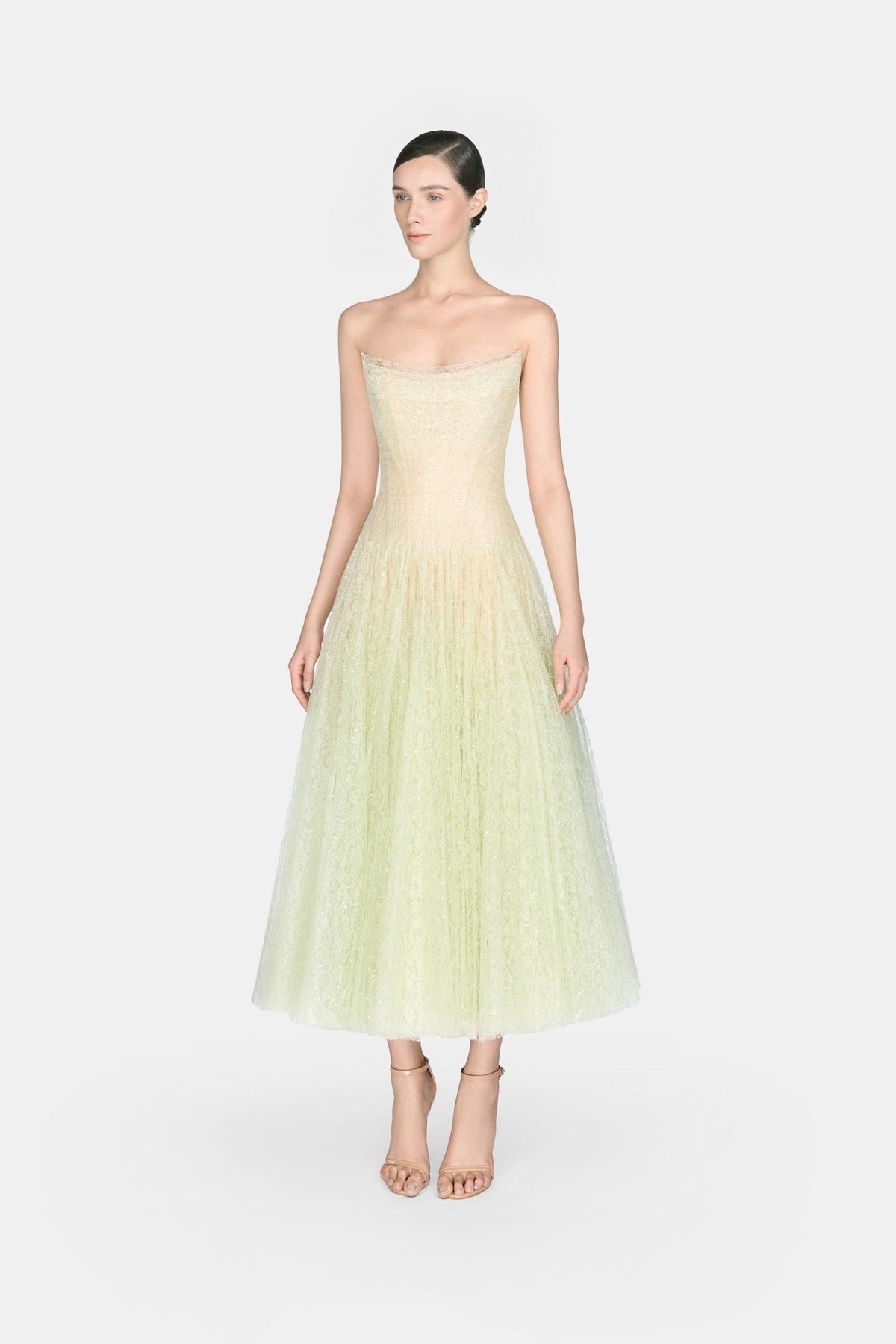 Mint Draped Lace Midi Dress by Montsand