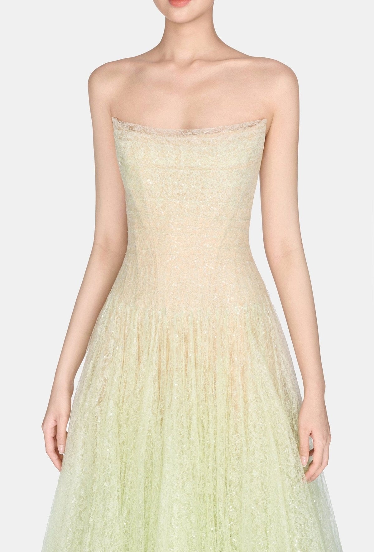 Mint Draped Lace Midi Dress by Montsand
