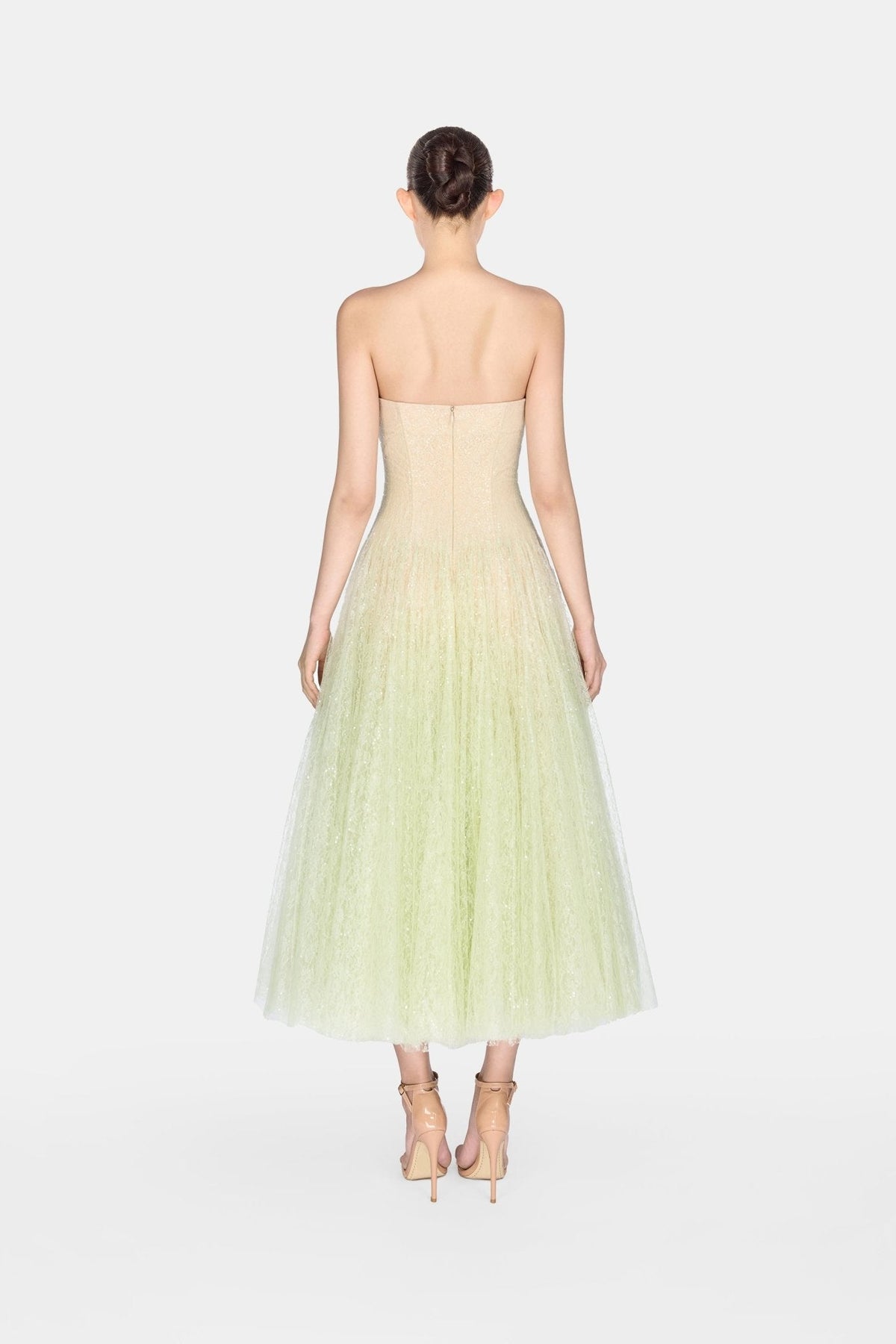 Mint Draped Lace Midi Dress by Montsand