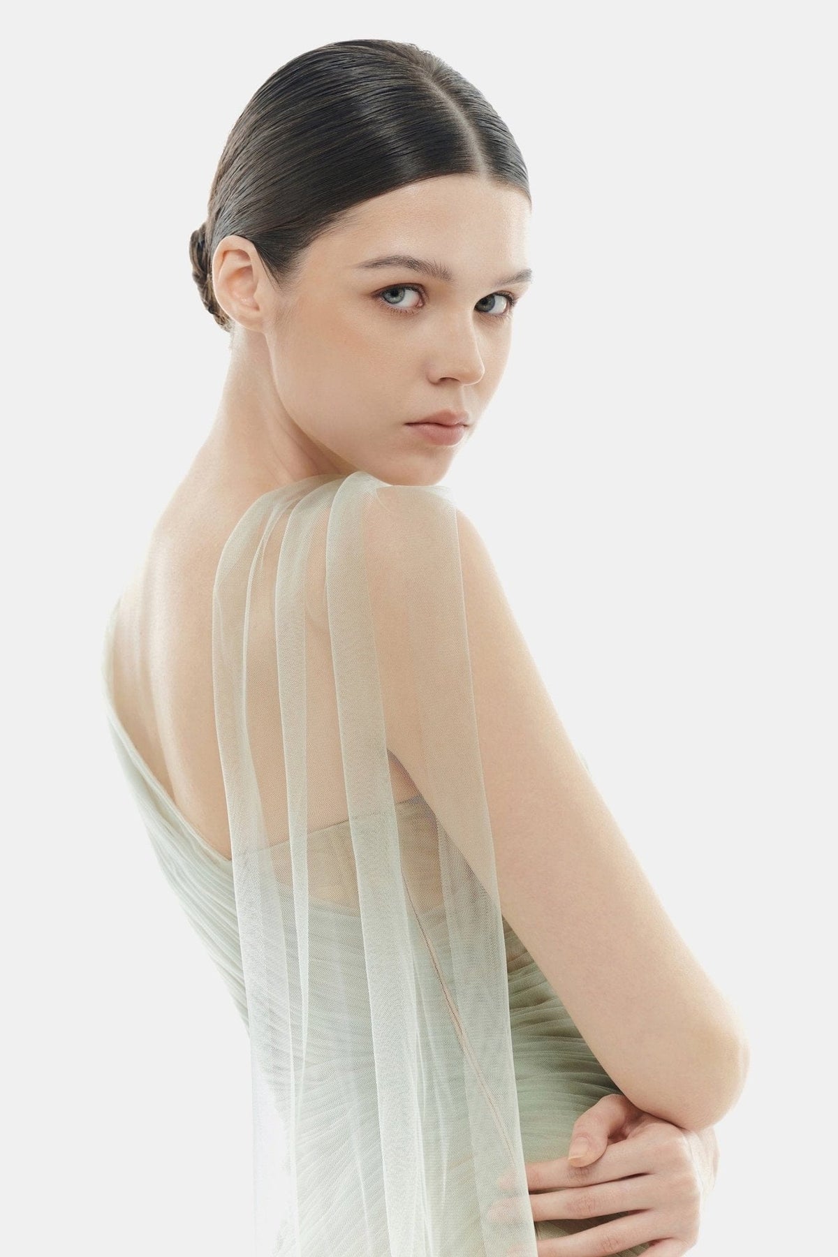 Mint Draped Maxi Dress by Montsand