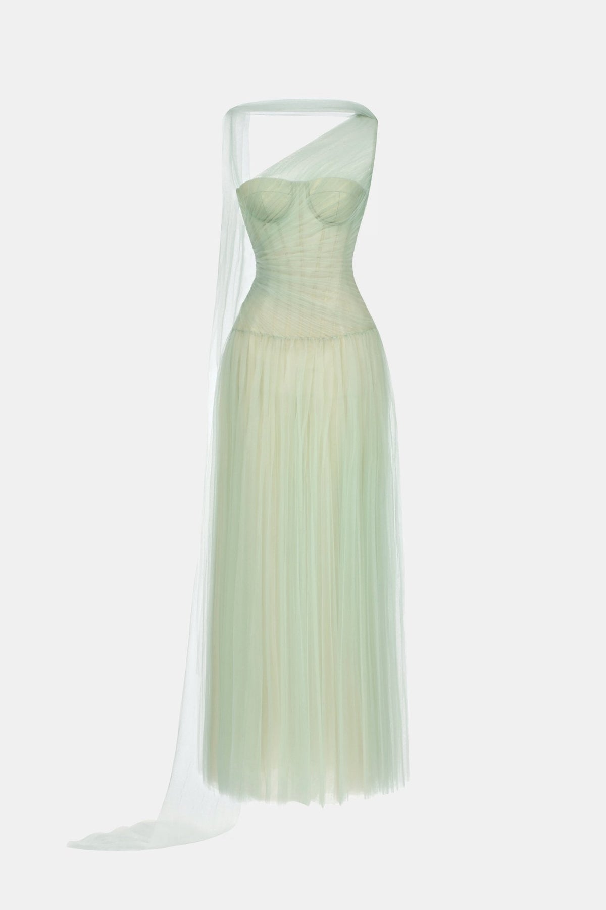 Mint Draped Maxi Dress by Montsand