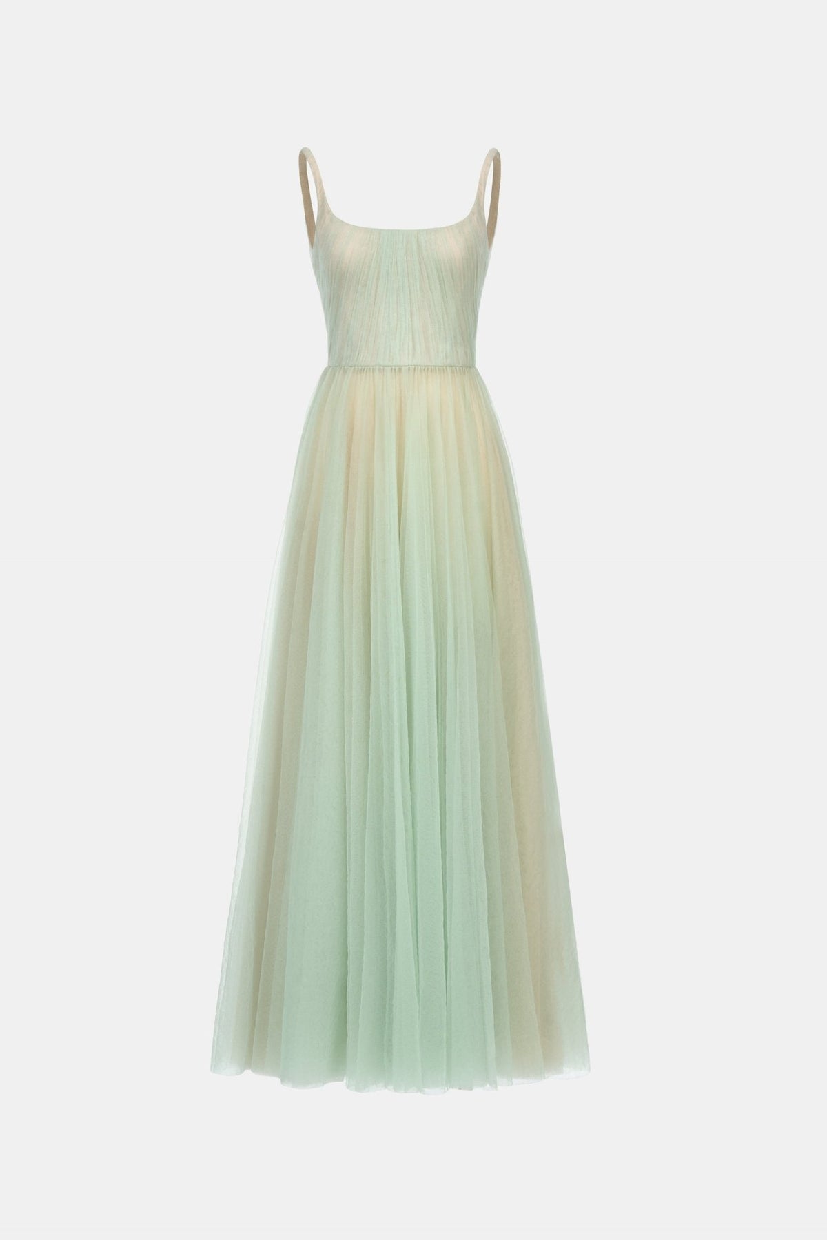 Mint Draped Tulle Maxi Dress by Montsand