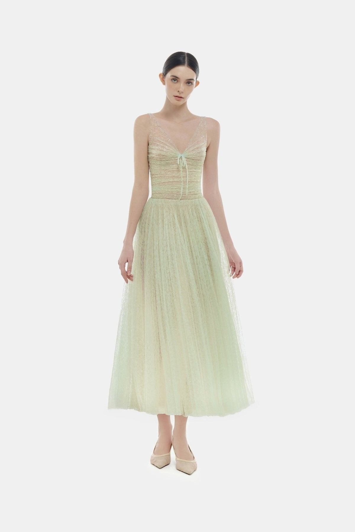 Mint Drapped Midi Dress by Montsand