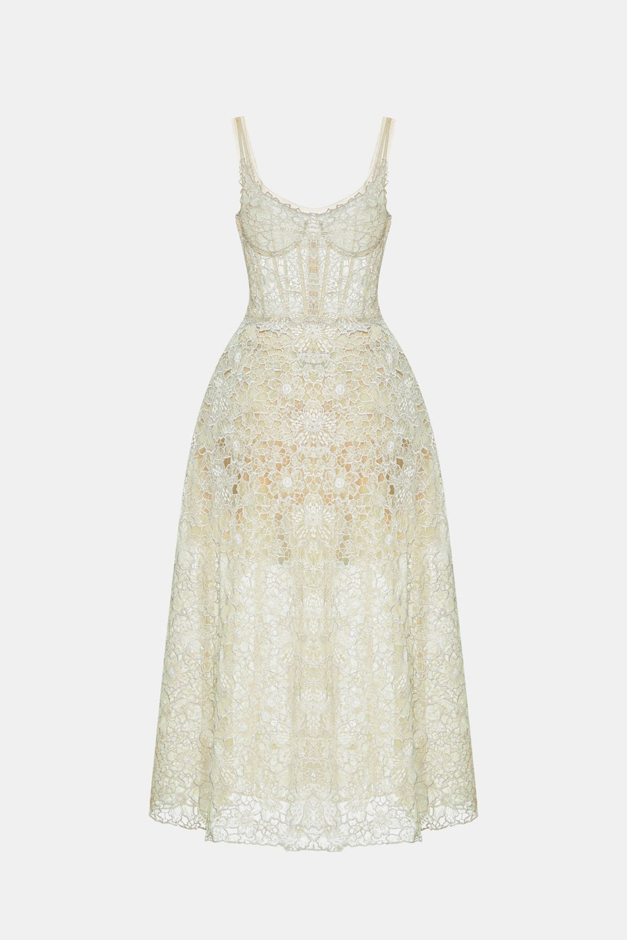 Mint Flower Lace Maxi Dress