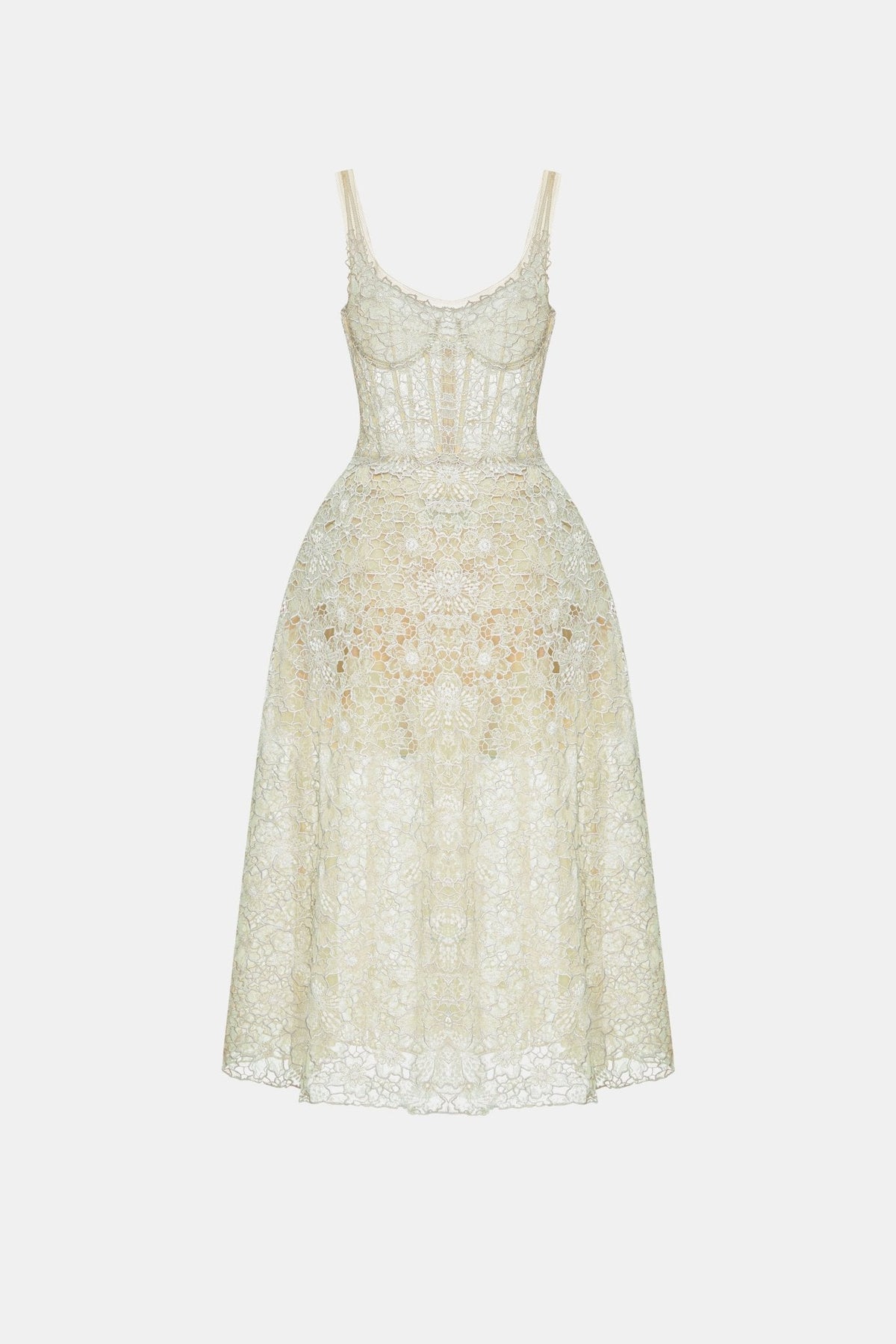 Mint Flower Lace Midi Dress by Montsand