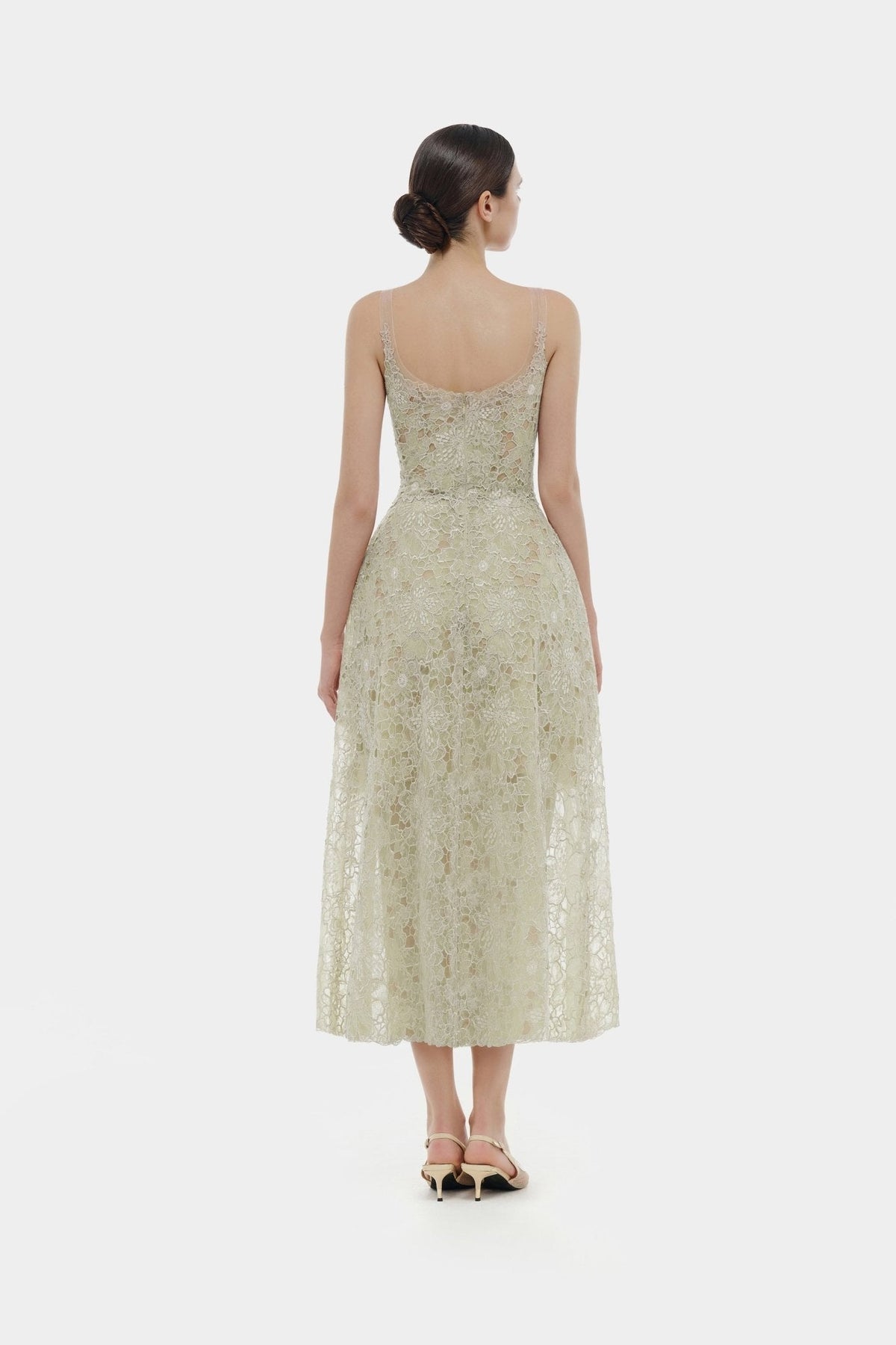 Mint Flower Lace Midi Dress by Montsand