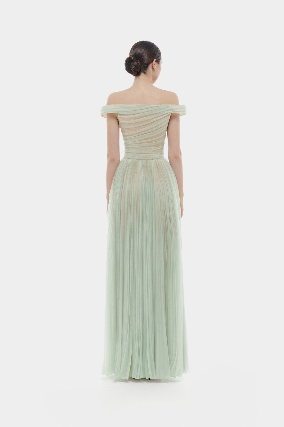 Mint Off-shoulder Maxi Dress by Montsand