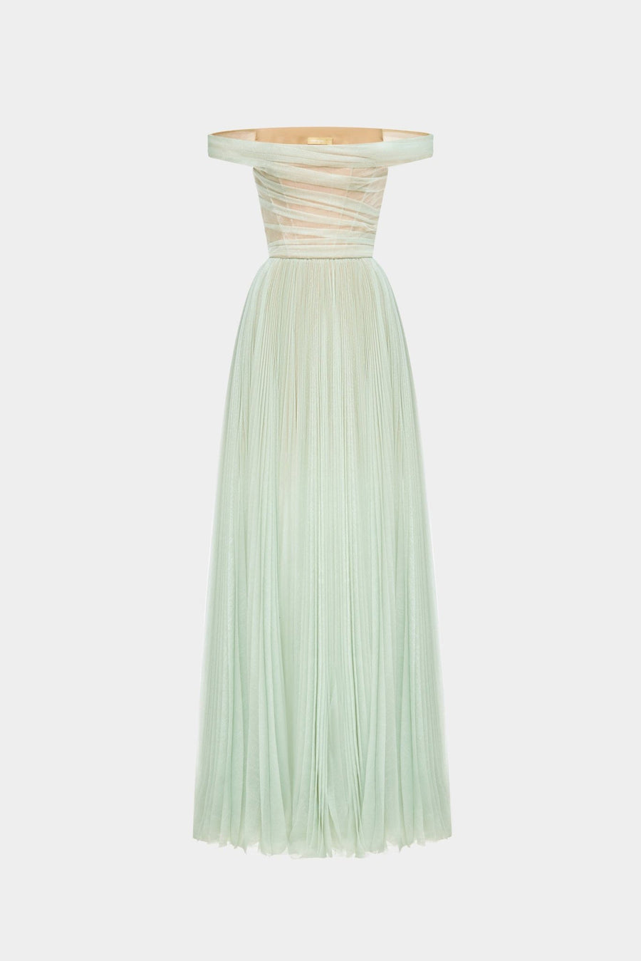 Mint Off-shoulder Maxi Dress