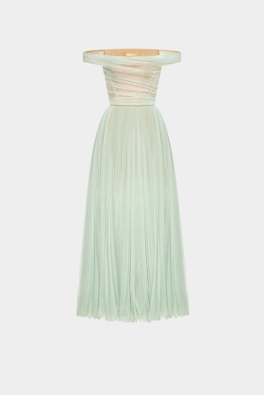 Mint Off-shoulder Midi Dress
