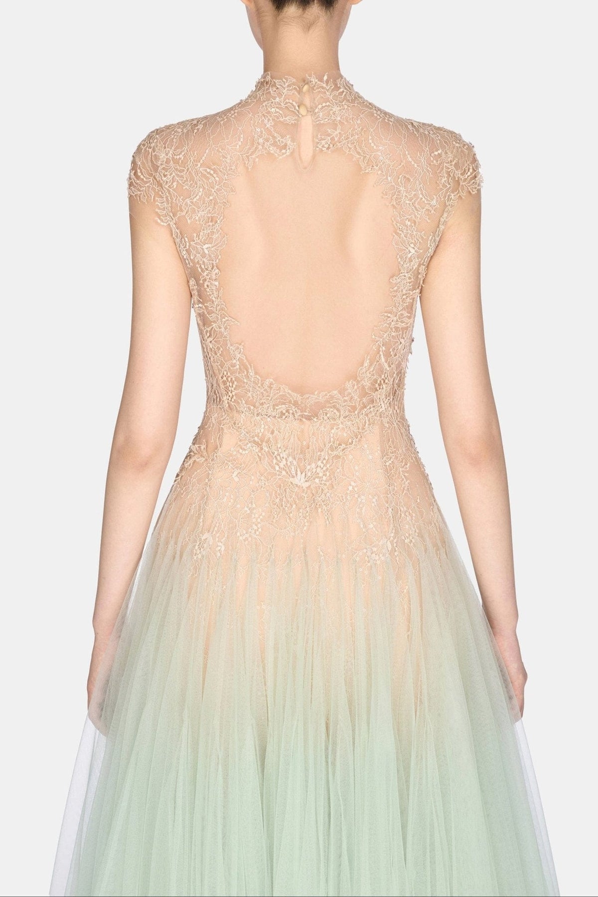 Mint Ombré Cut-Out Lace Dress by Montsand