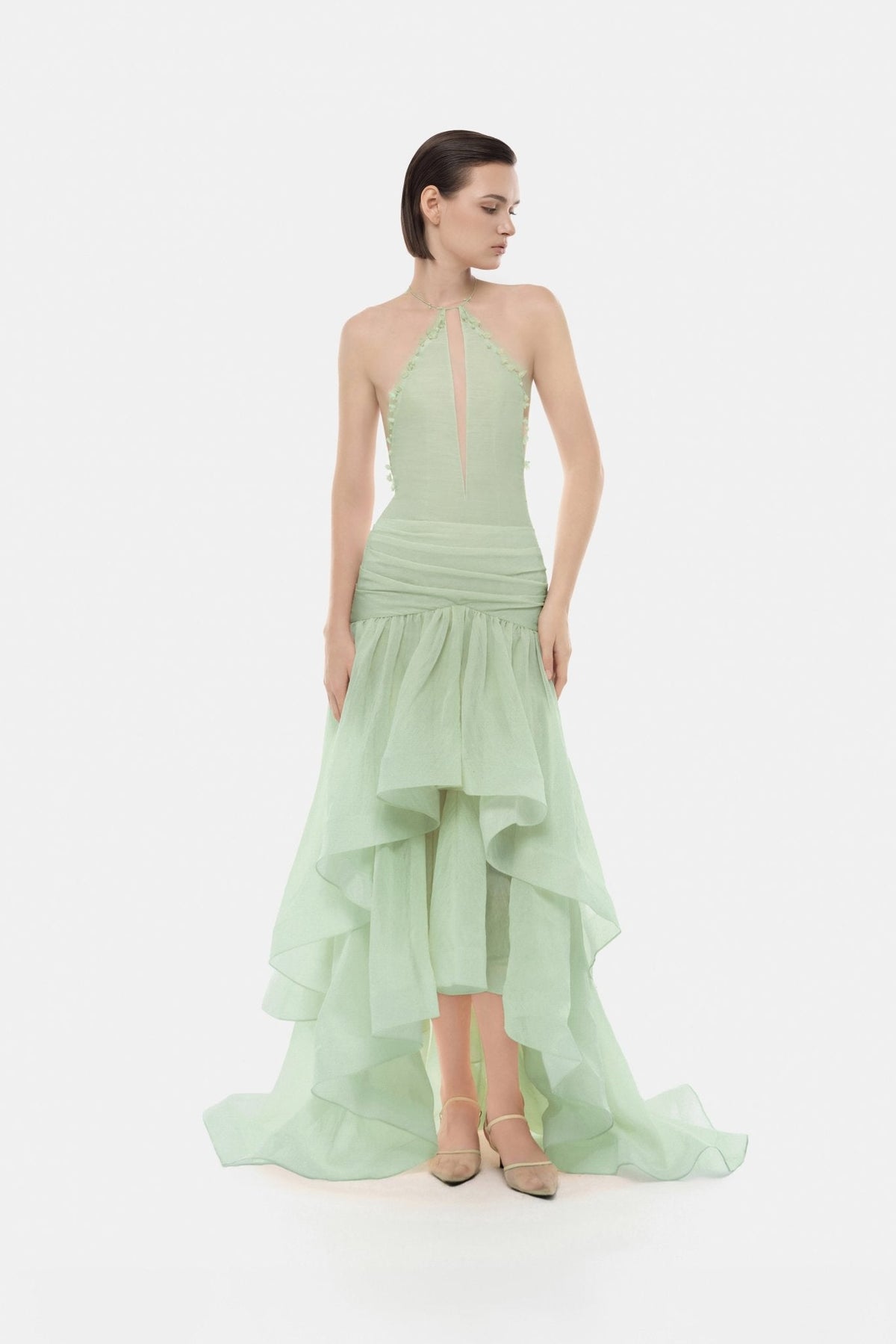 Mint Open-Back Halter Dress by Montsand