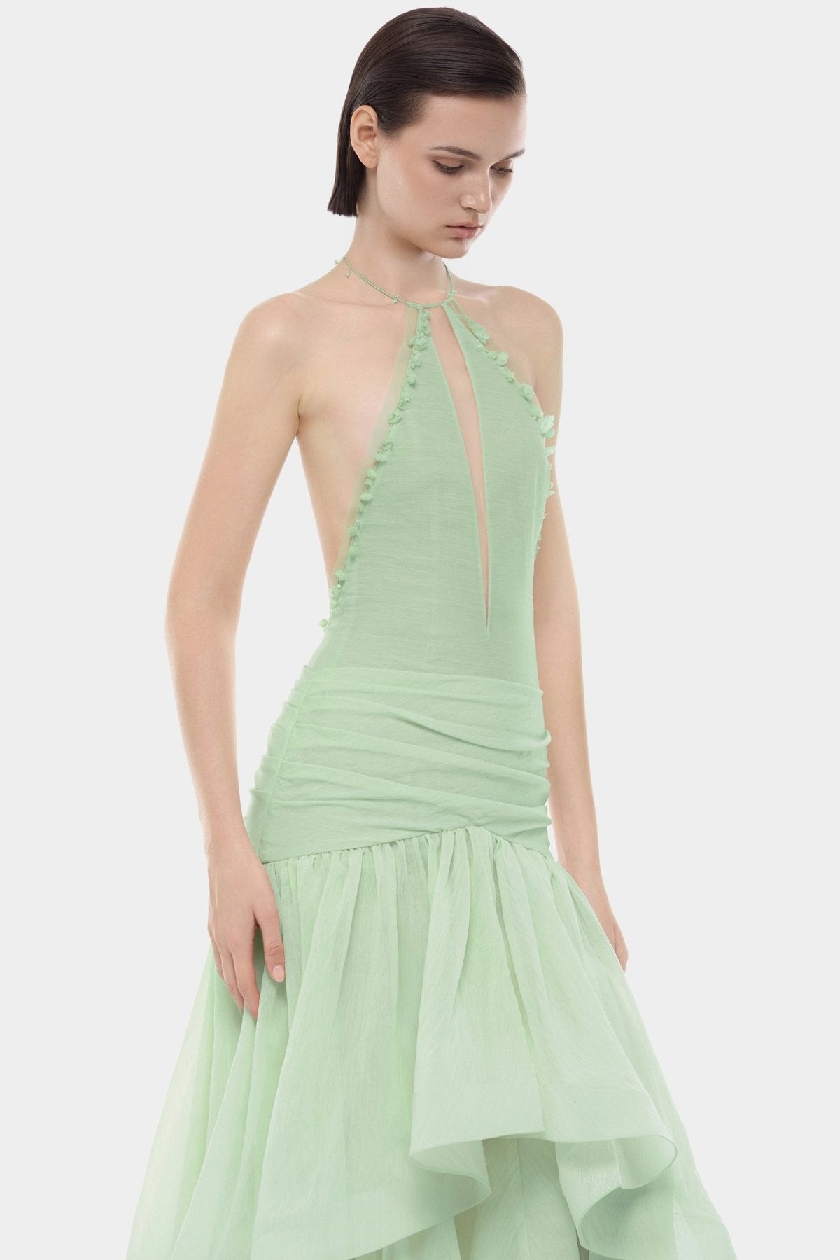 Mint Open-Back Halter Dress by Montsand