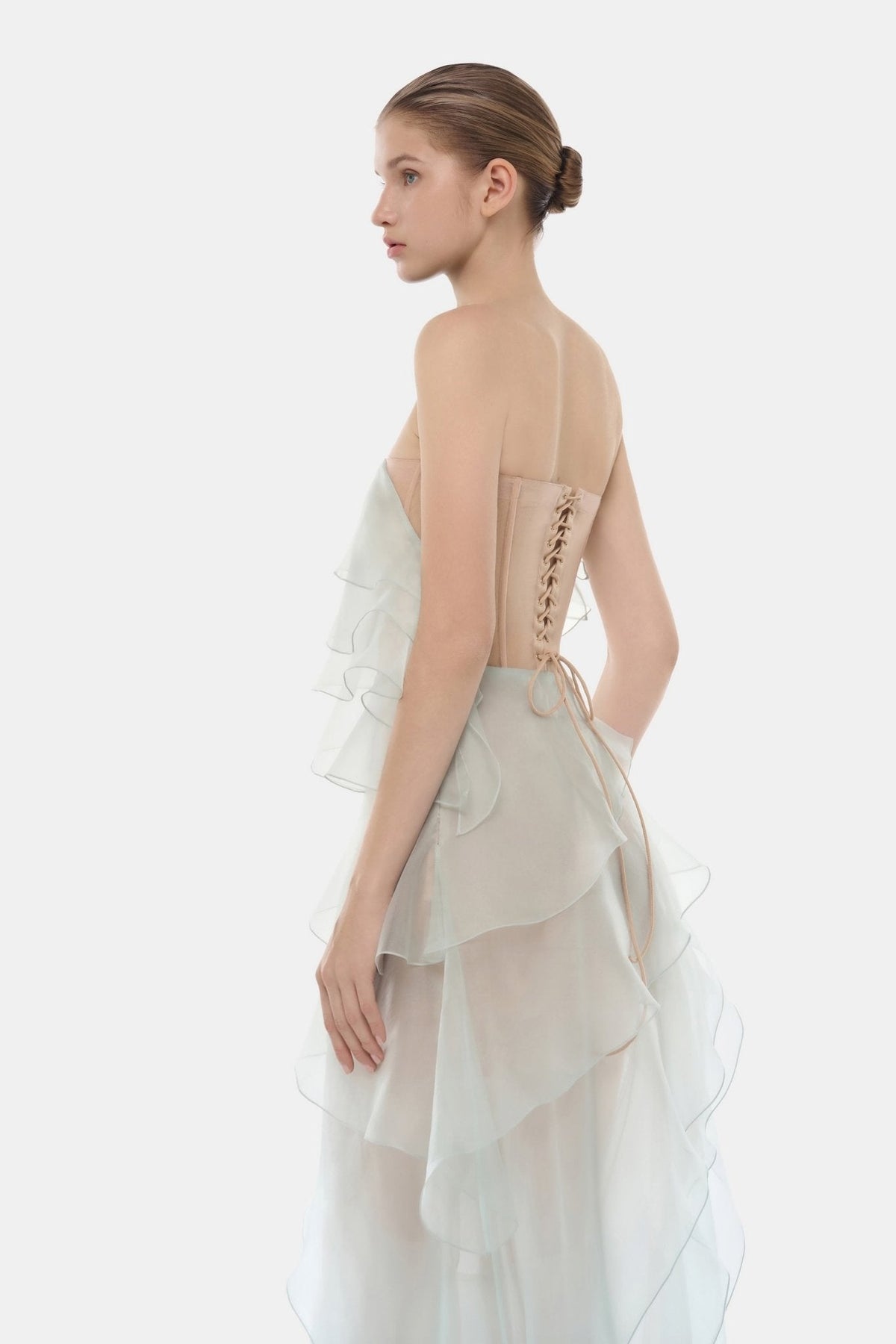 Mint Tiered Strapless Dress by Montsand