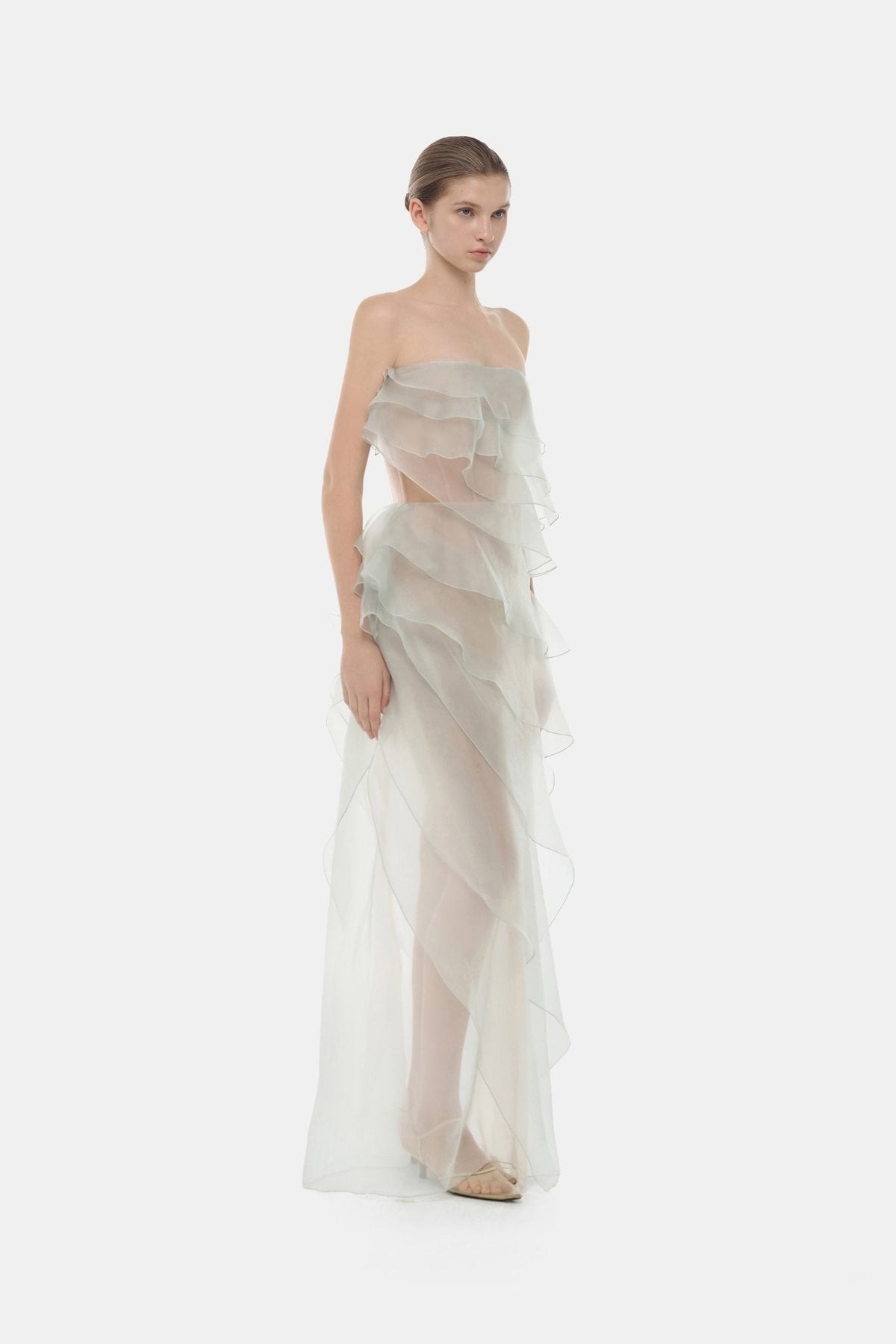 Mint Tiered Strapless Dress by Montsand