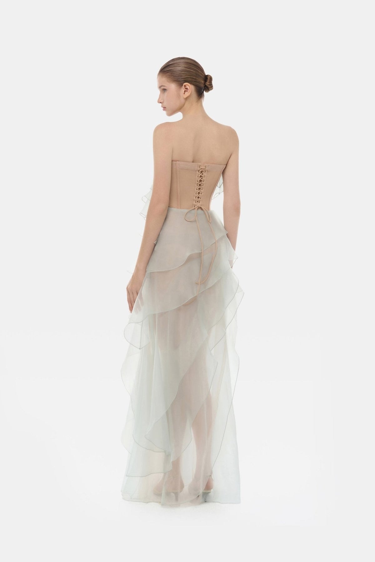 Mint Tiered Strapless Dress by Montsand
