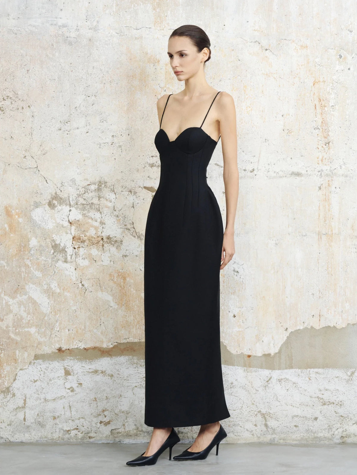Noir Contour Midi Dress by COCOSIN