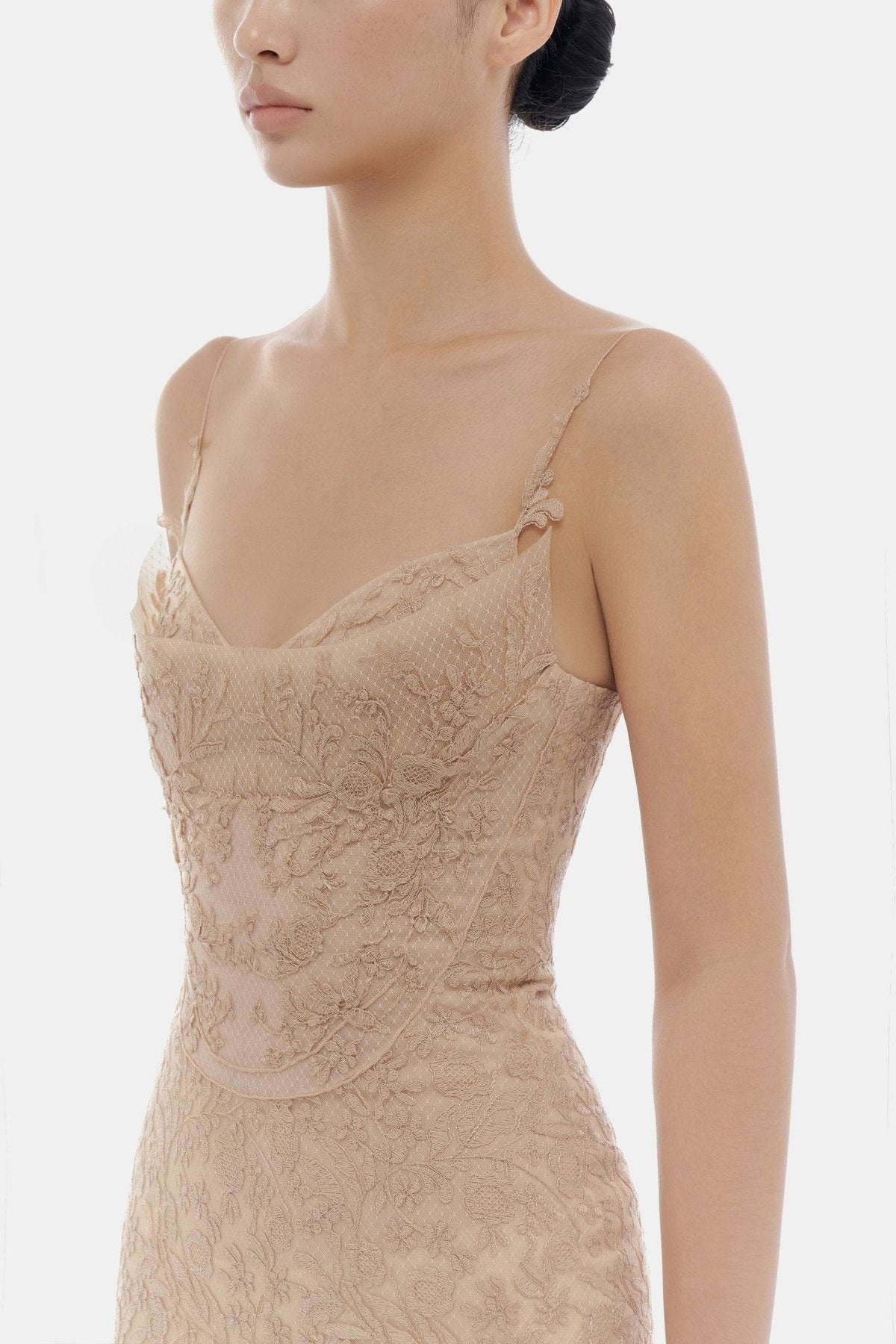 Nude Lace Midi Dress by Montsand