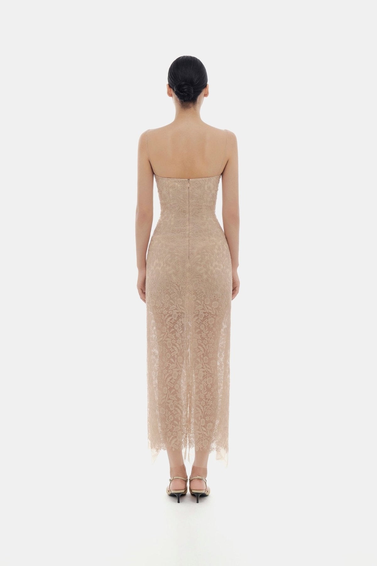 Nude Lace Midi Dress by Montsand