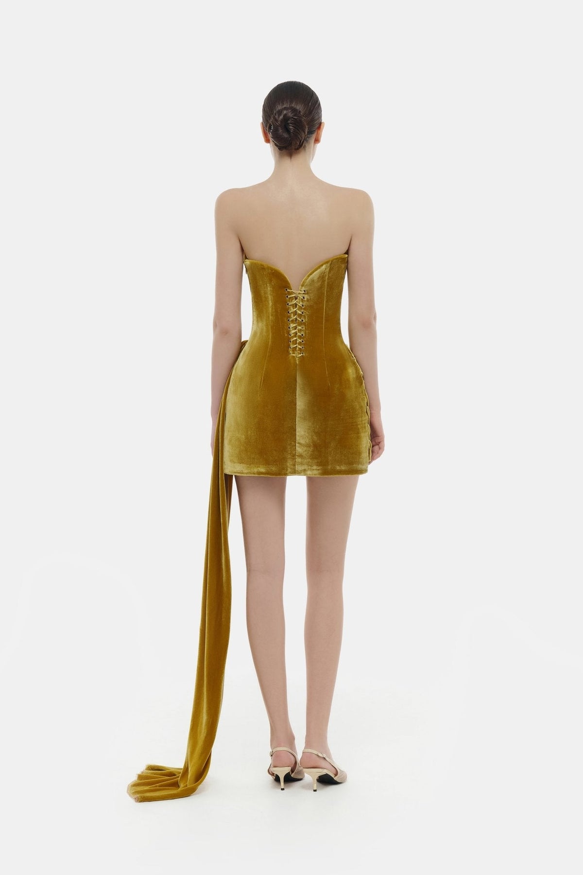 Olive Velvet Mini Dress by Montsand
