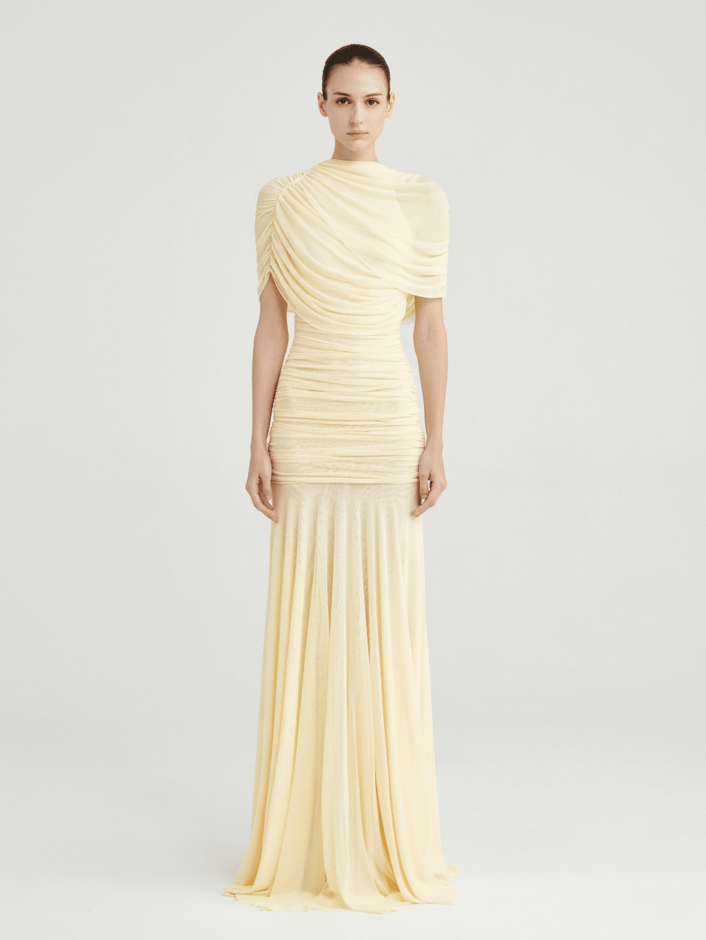 One-Shoulder Ruched Gown by COCOSIN