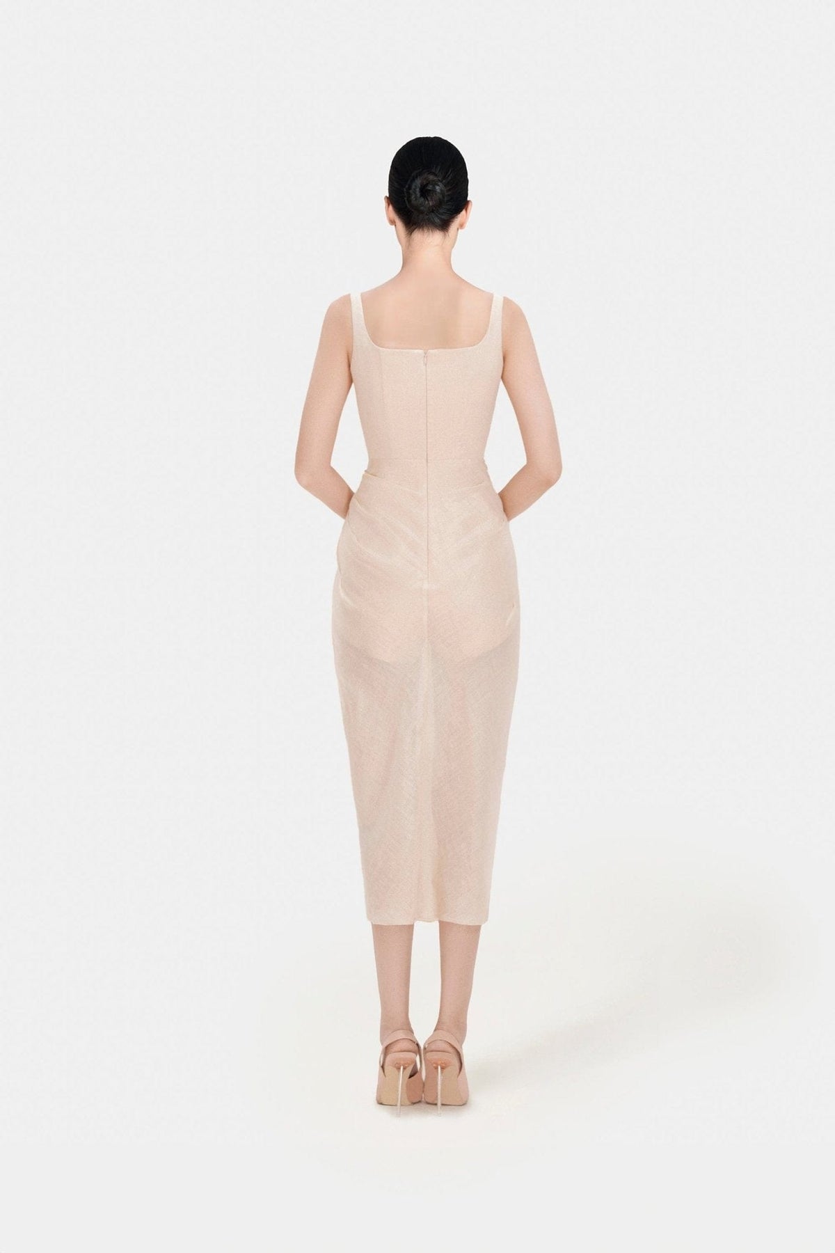 Organza Linen Draped Dress by Montsand