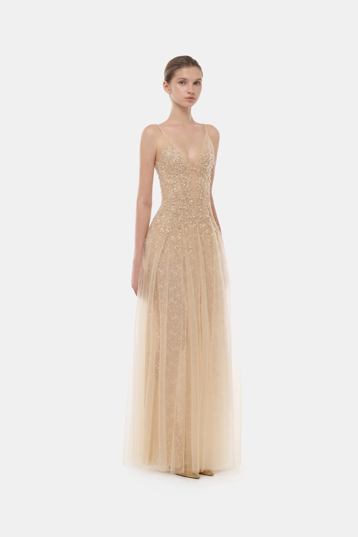 Pastel Deep-V Maxi Dress by Montsand