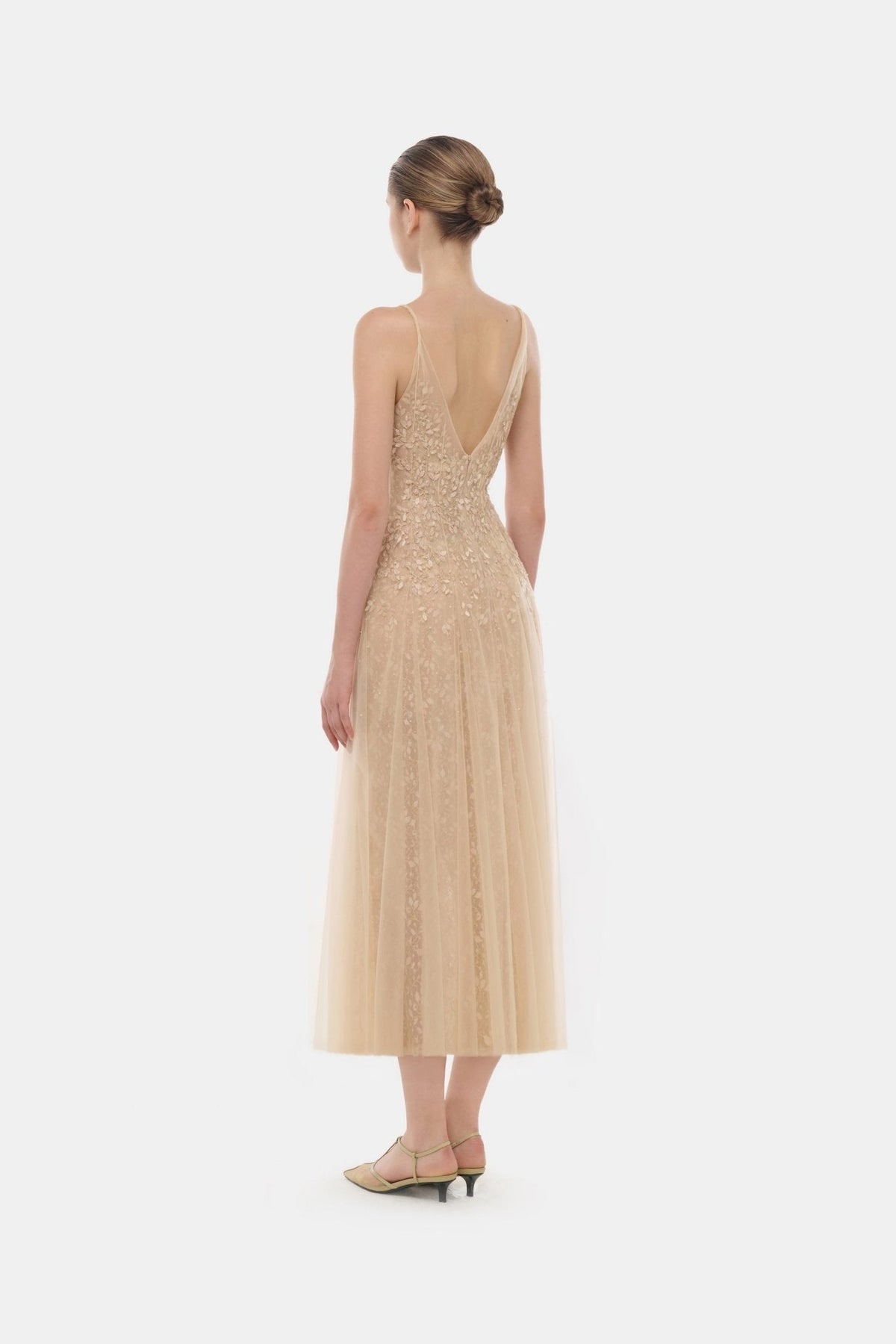 Pastel Deep-V Midi Dress by Montsand