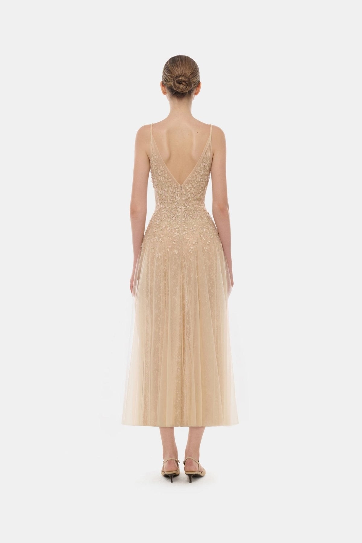 Pastel Deep-V Midi Dress by Montsand