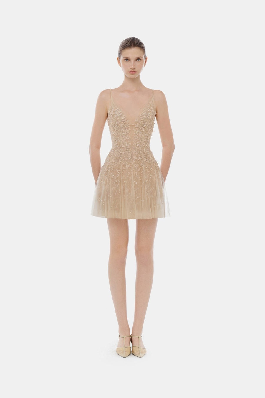 Pastel Deep-V Mini Dress