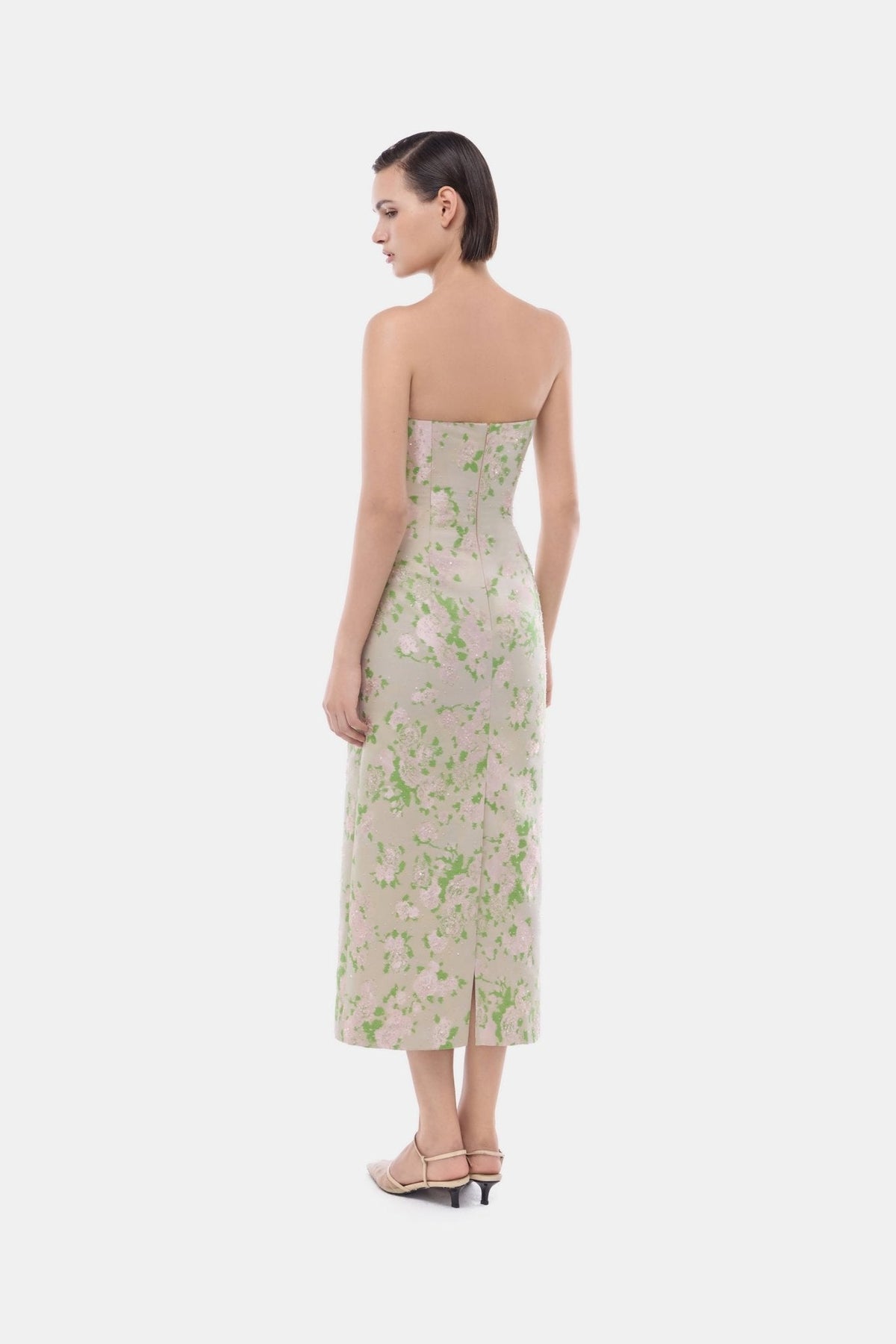 Pastel Floral Corsetry Tube Midi Dress by Montsand