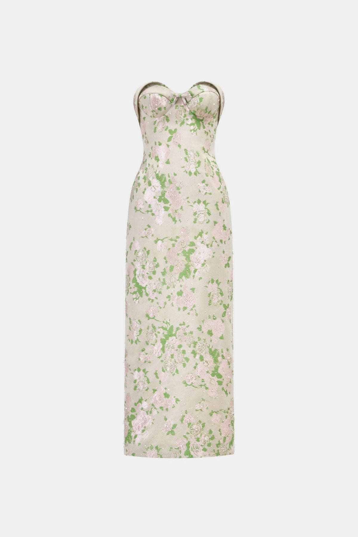 Pastel Floral Corsetry Tube Midi Dress by Montsand