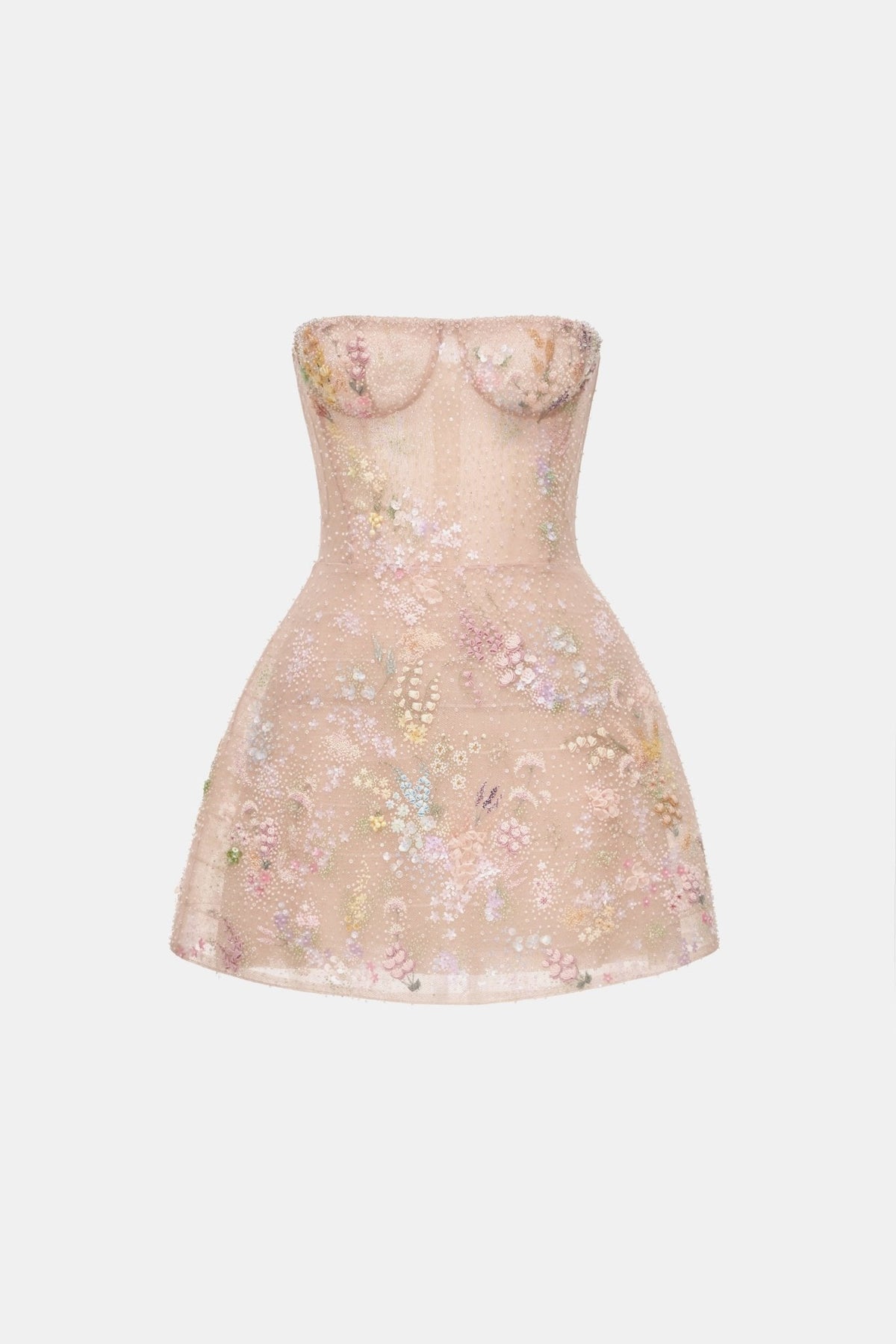 Pastel Mini Flower Embellished Dress by Montsand