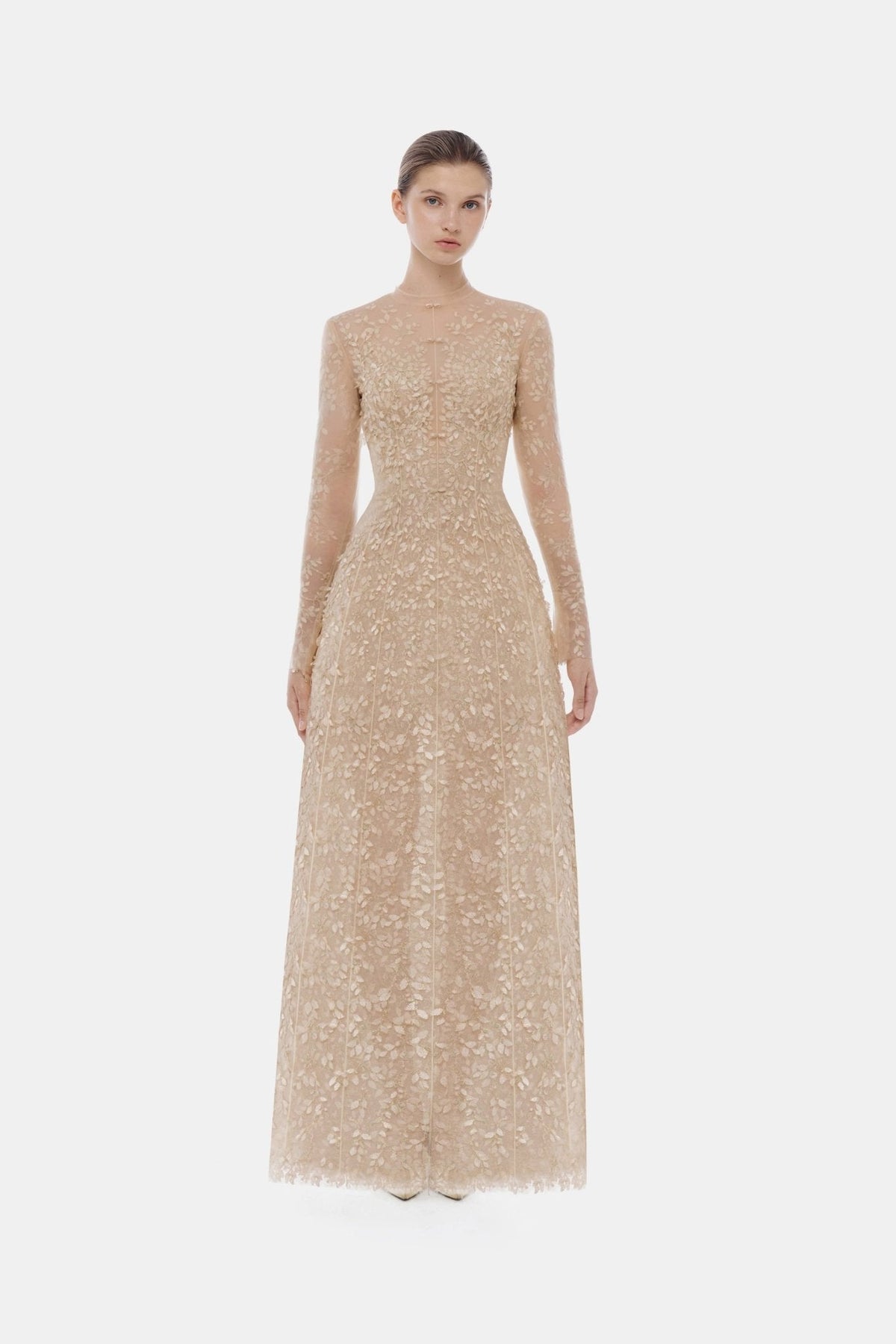 Pastel Mockneck Long Sleeve Maxi Dress by Montsand