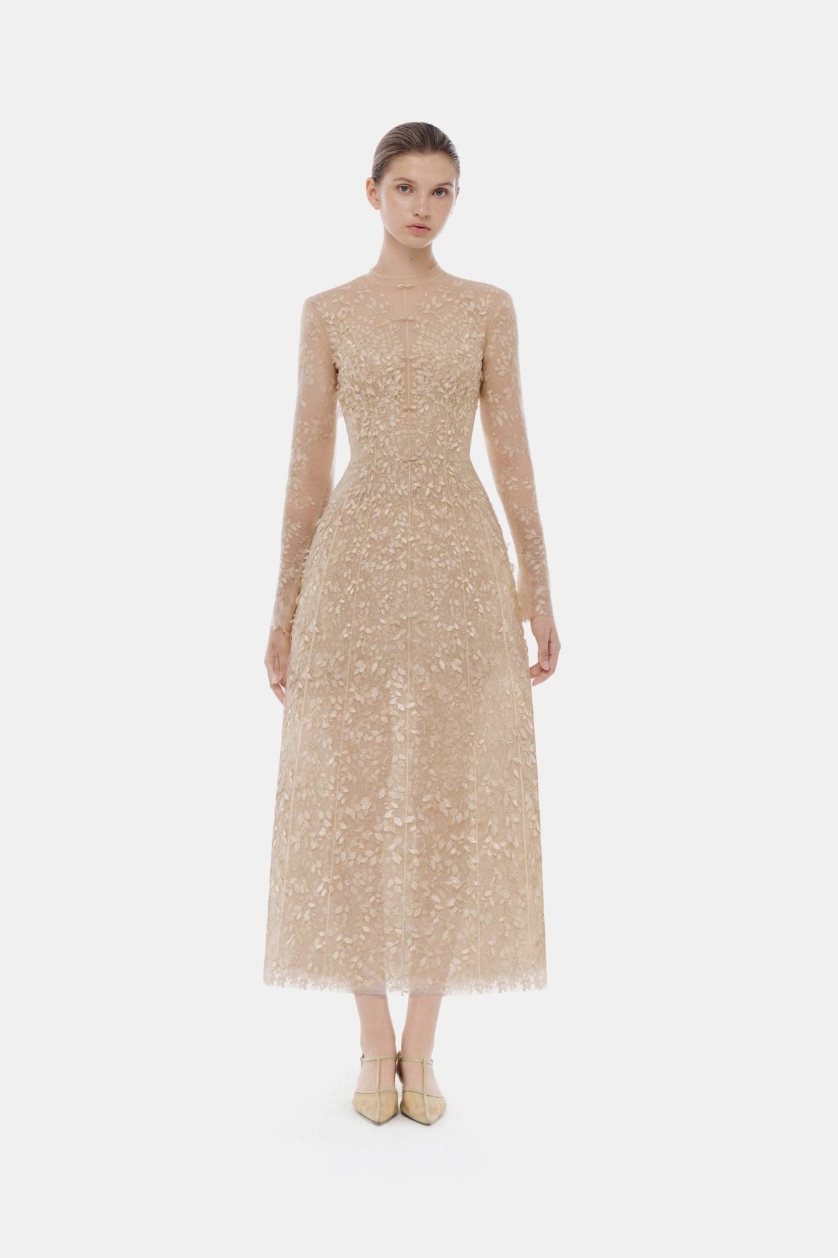 Pastel Mockneck Long Sleeve Midi Dress by Montsand
