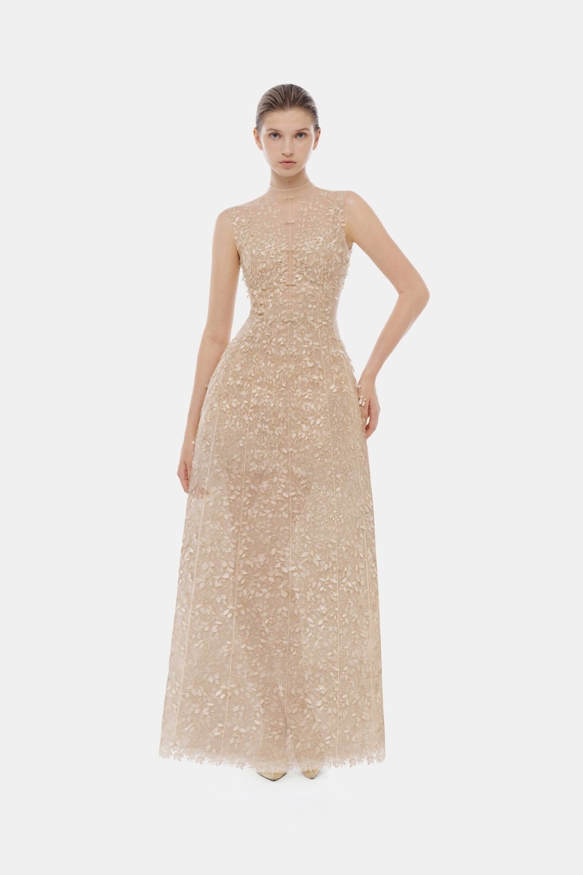 Pastel Mockneck Sleeveless Maxi Dress by Montsand