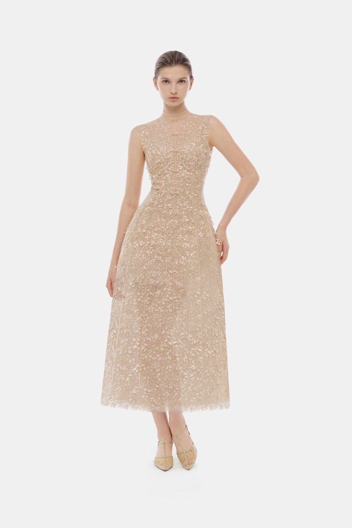 Pastel Mockneck Sleeveless Midi Dress by Montsand