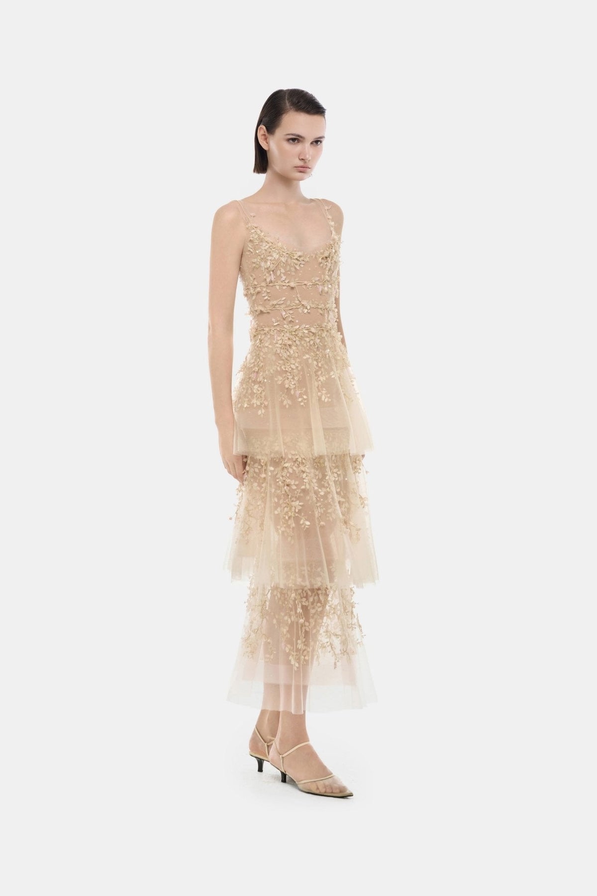 Pastel Tiered Midi Dress by Montsand