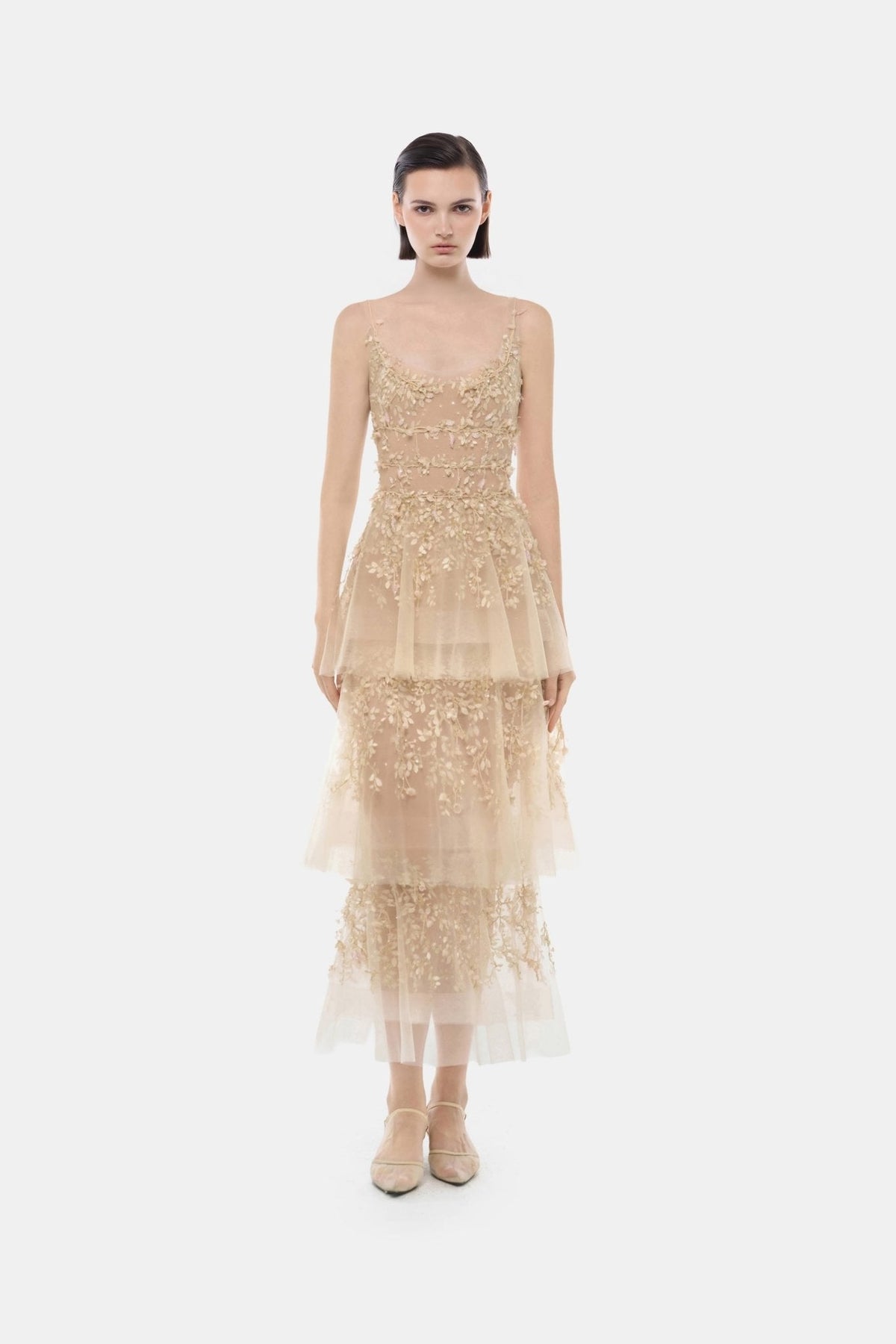 Pastel Tiered Midi Dress by Montsand