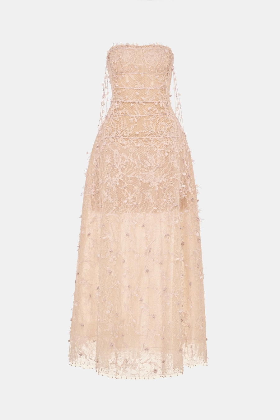 Peach Floral String Maxi Dress