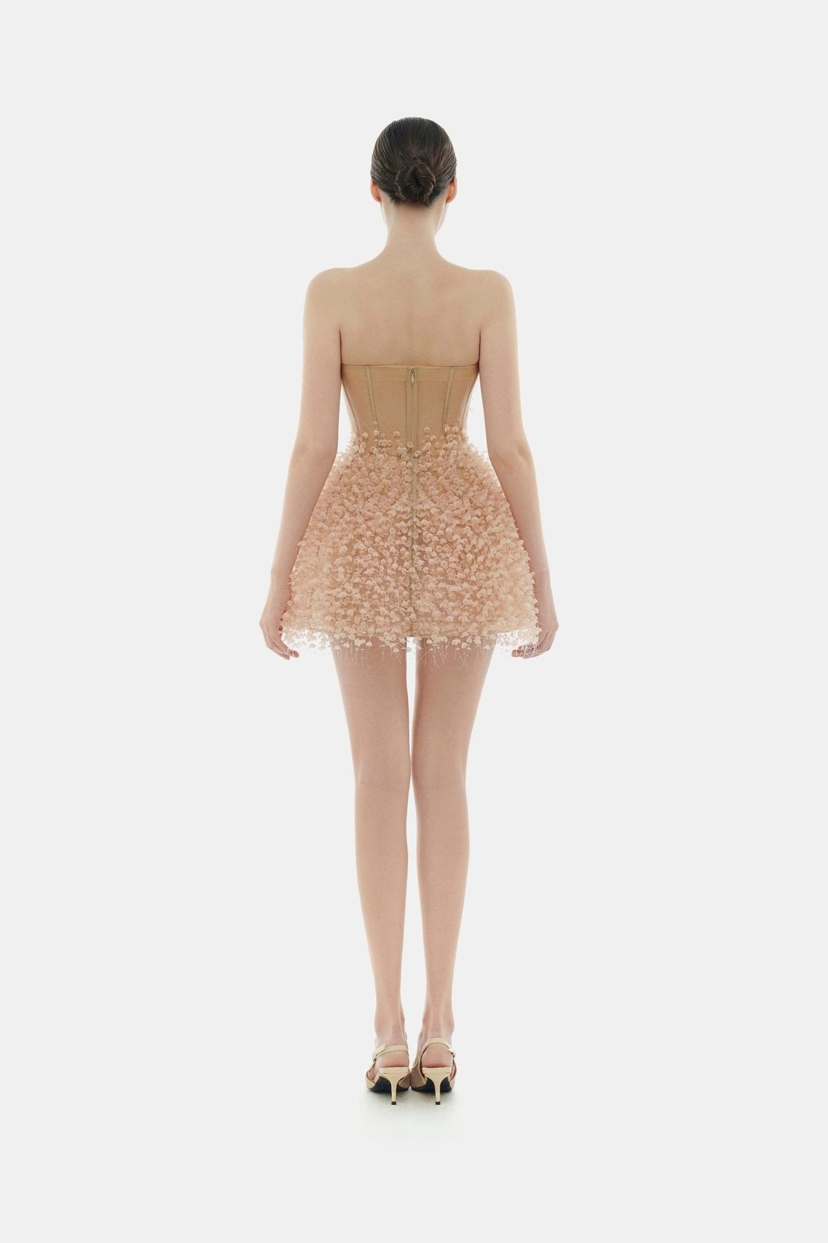 Peach Flowers Mini Dress by Montsand