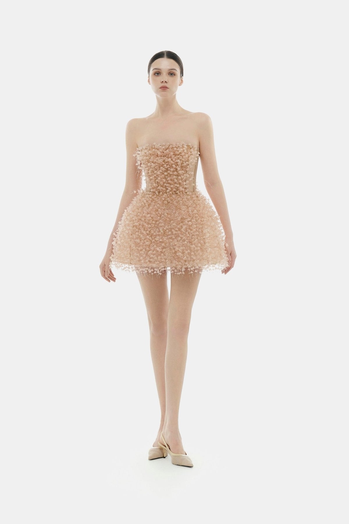Peach Flowers Mini Dress by Montsand