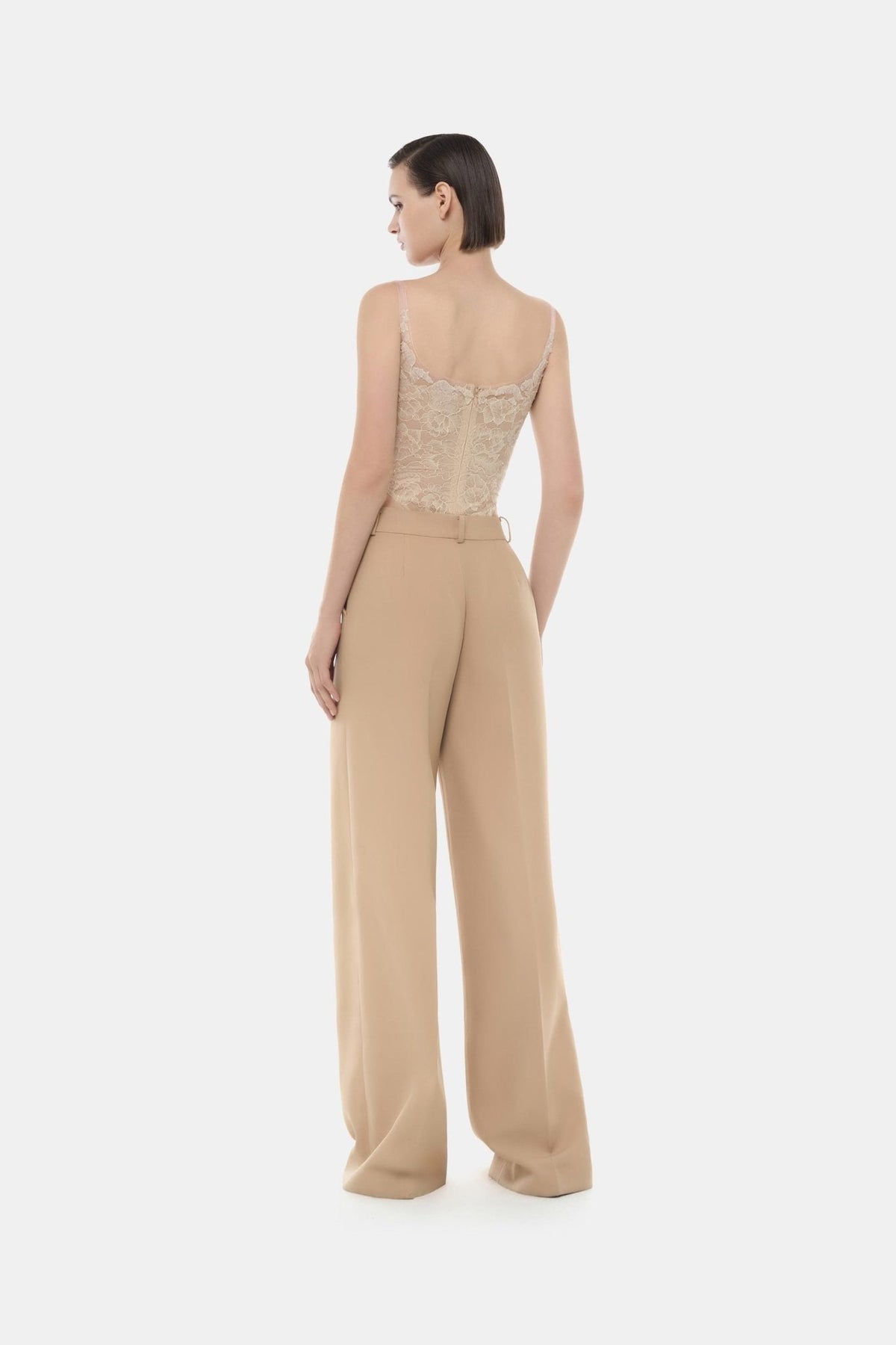 Peach Sheer Lace Top by Montsand