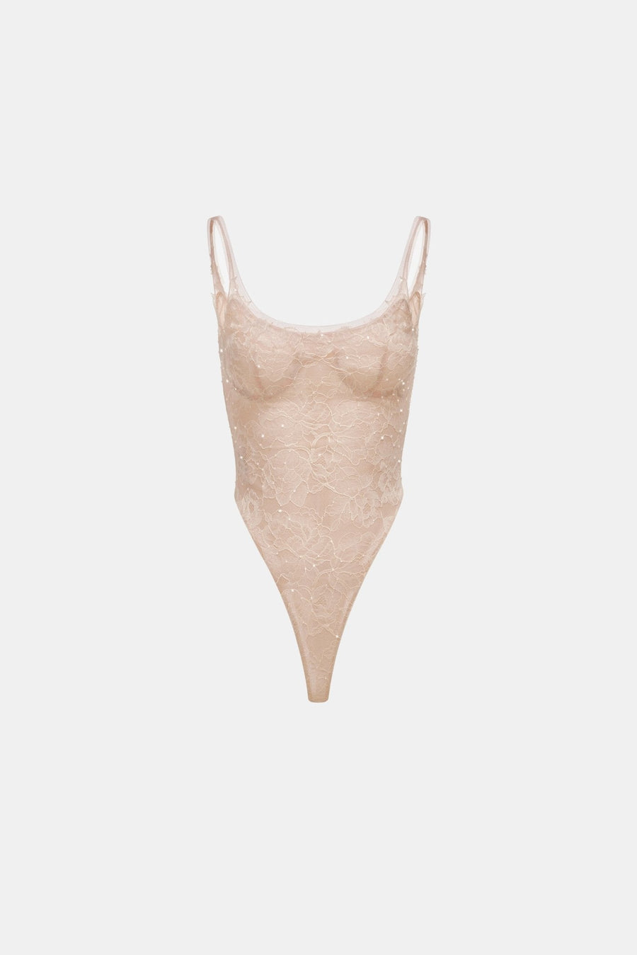 Peach Sheer Lace Top