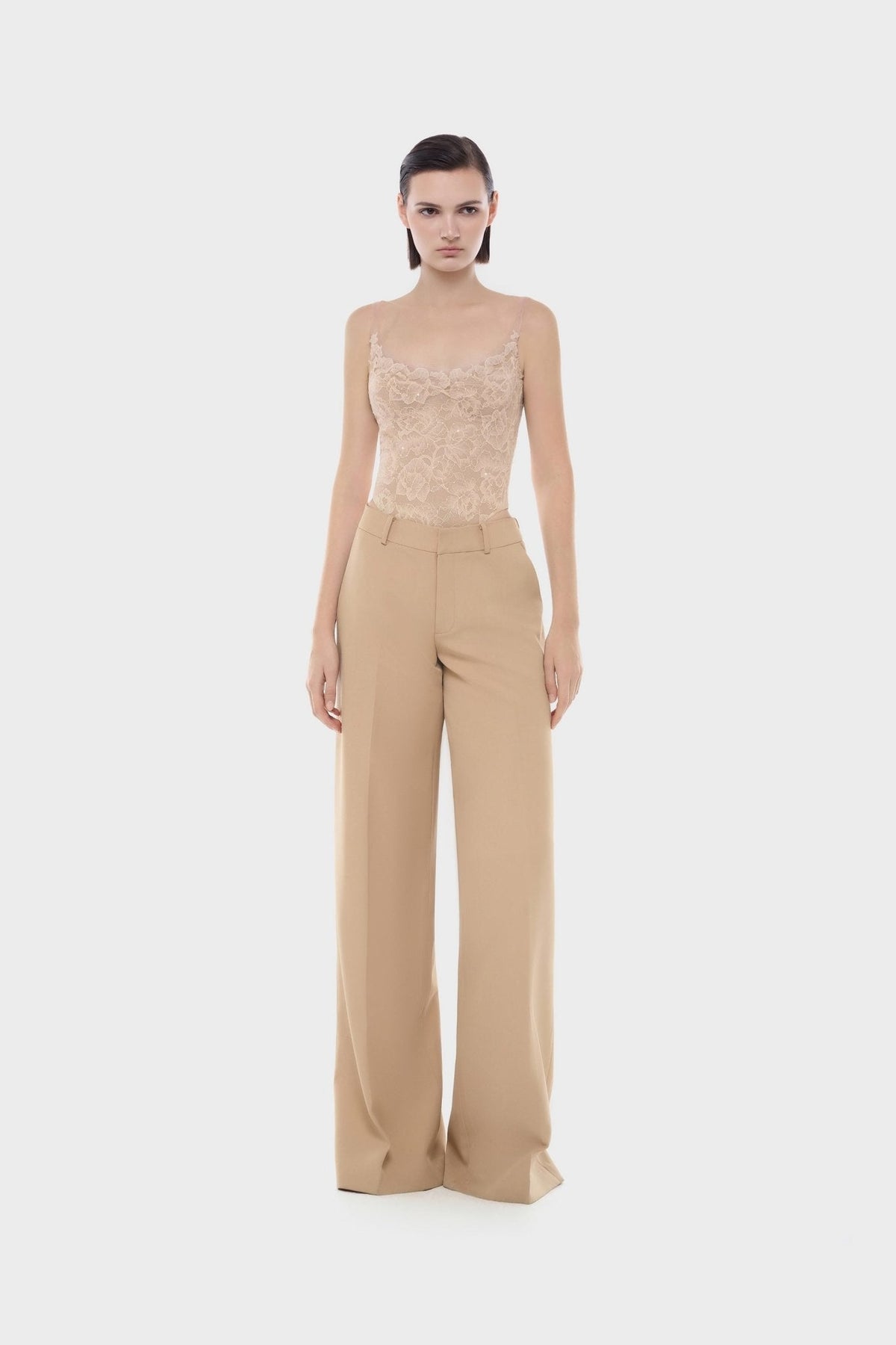 Peach Sheer Lace Top by Montsand
