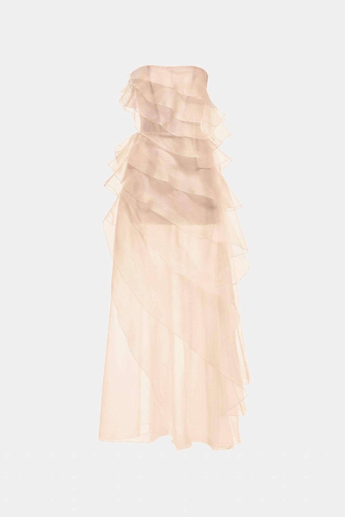 Peach Tiered Strapless Dress by Montsand