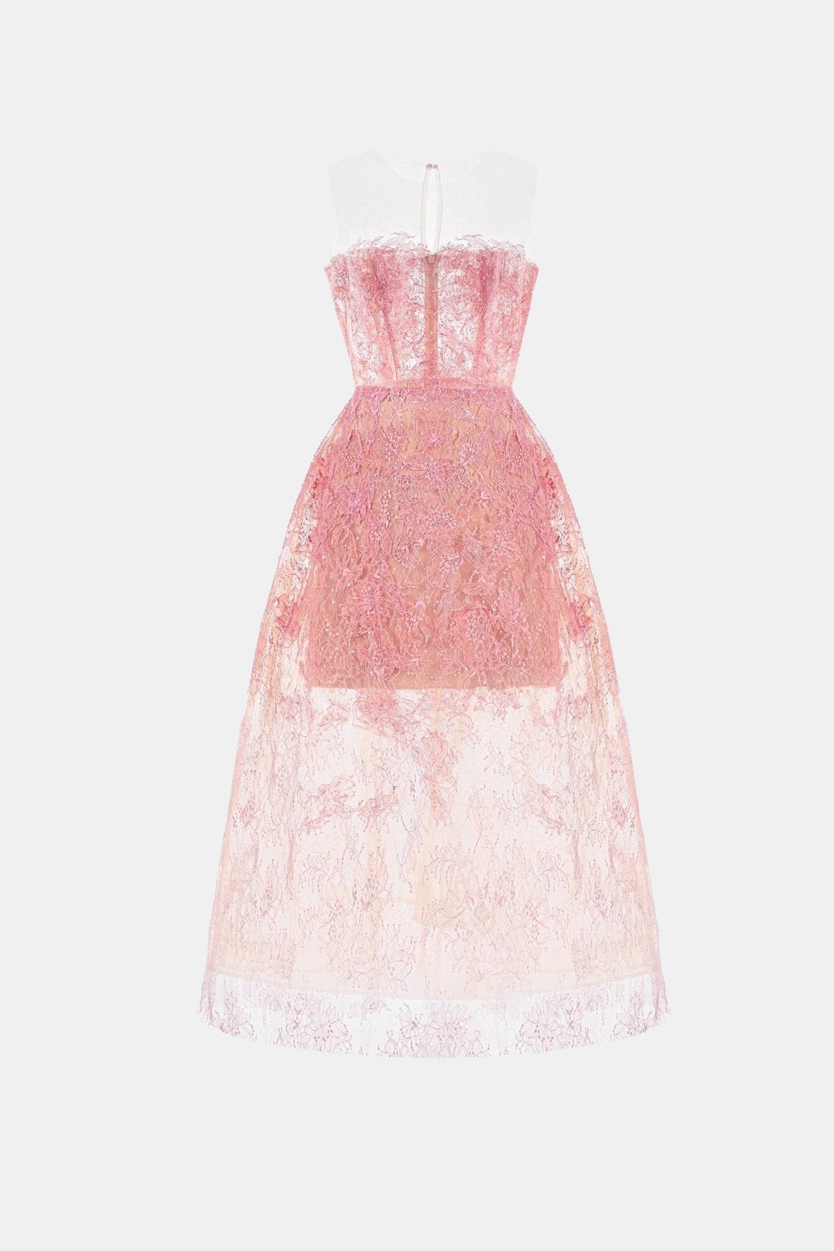 Pink Beaded Lace Dress by Montsand