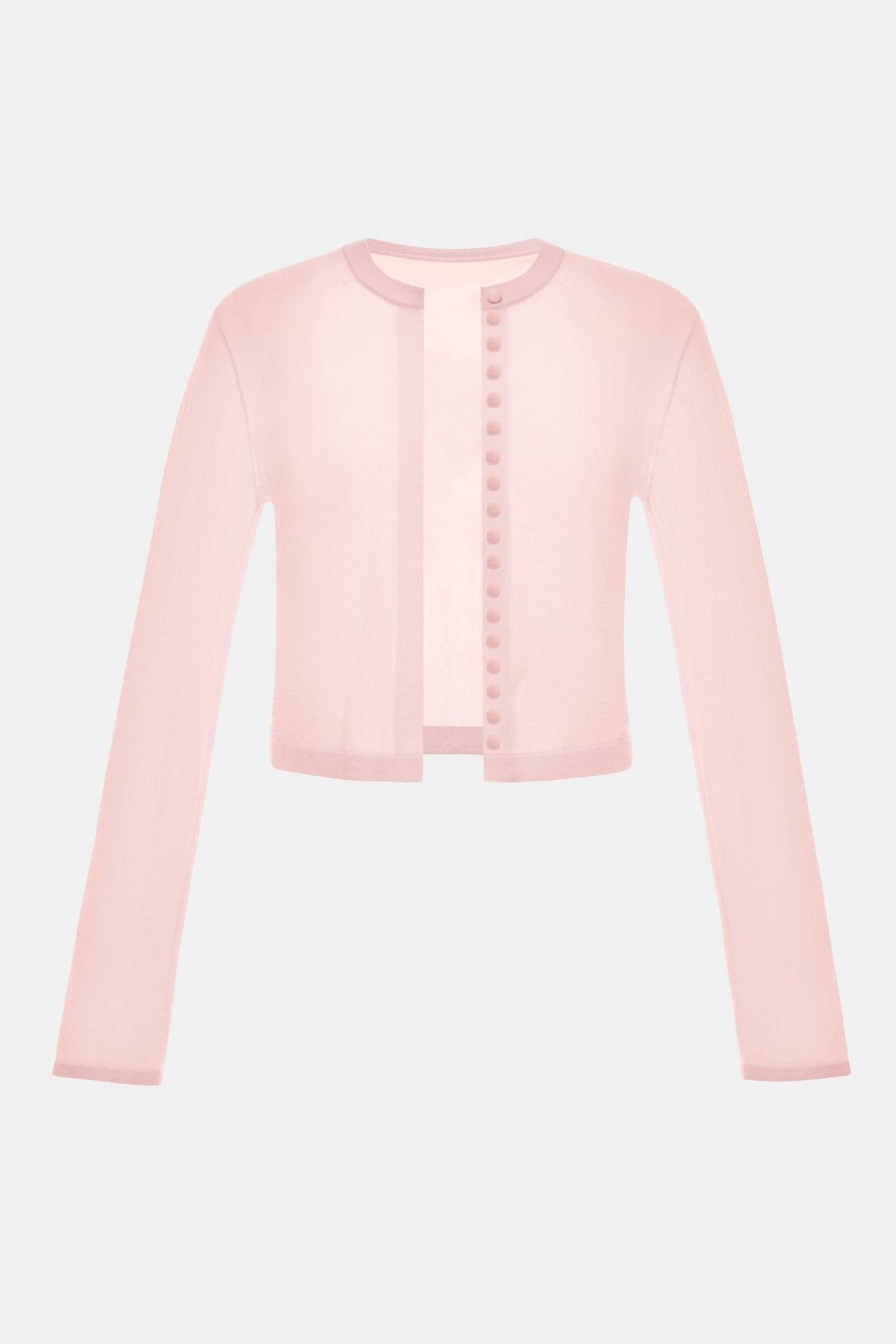 Pink Button-Up Crop Cardigan by Montsand